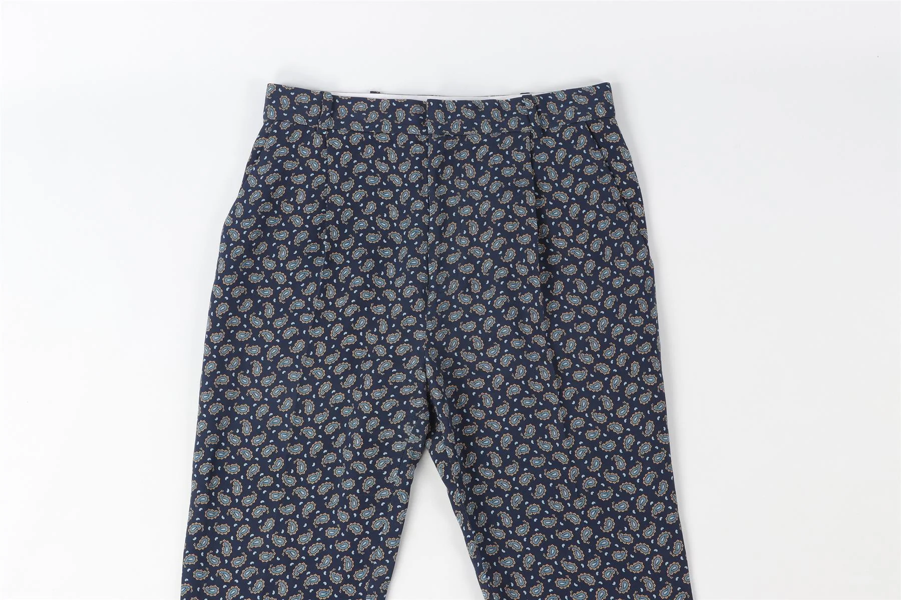 JOSEPH BLUE SILK STRAIGHT LEG PANTS FR 34 UK 6 - Image 2