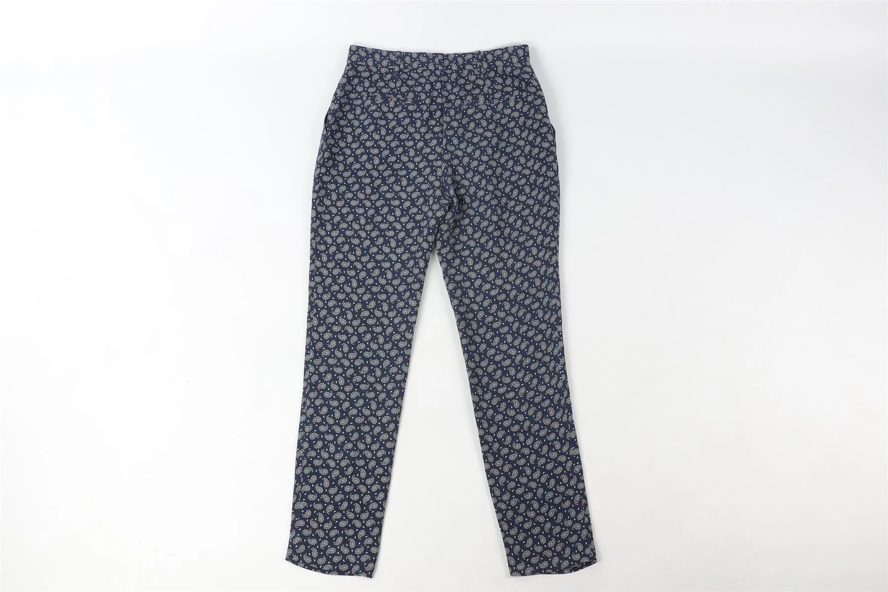 JOSEPH BLUE SILK STRAIGHT LEG PANTS FR 34 UK 6 - Image 4