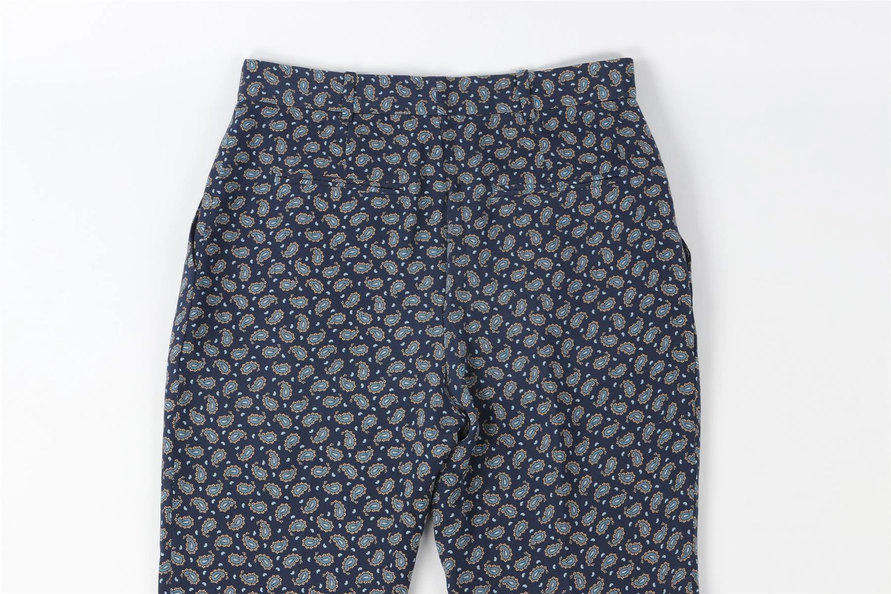 JOSEPH BLUE SILK STRAIGHT LEG PANTS FR 34 UK 6 - Image 5