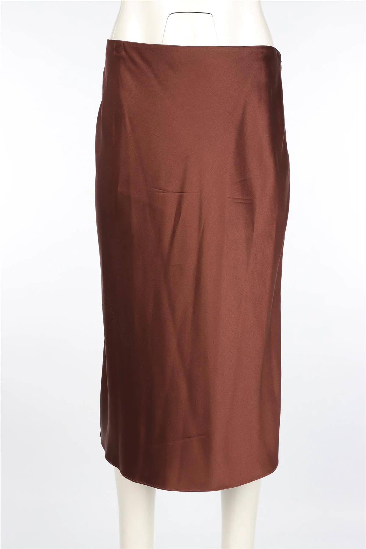 JOSEPH BROWN SILK MIDI SKIRT FR 38 UK 10 - Image 2