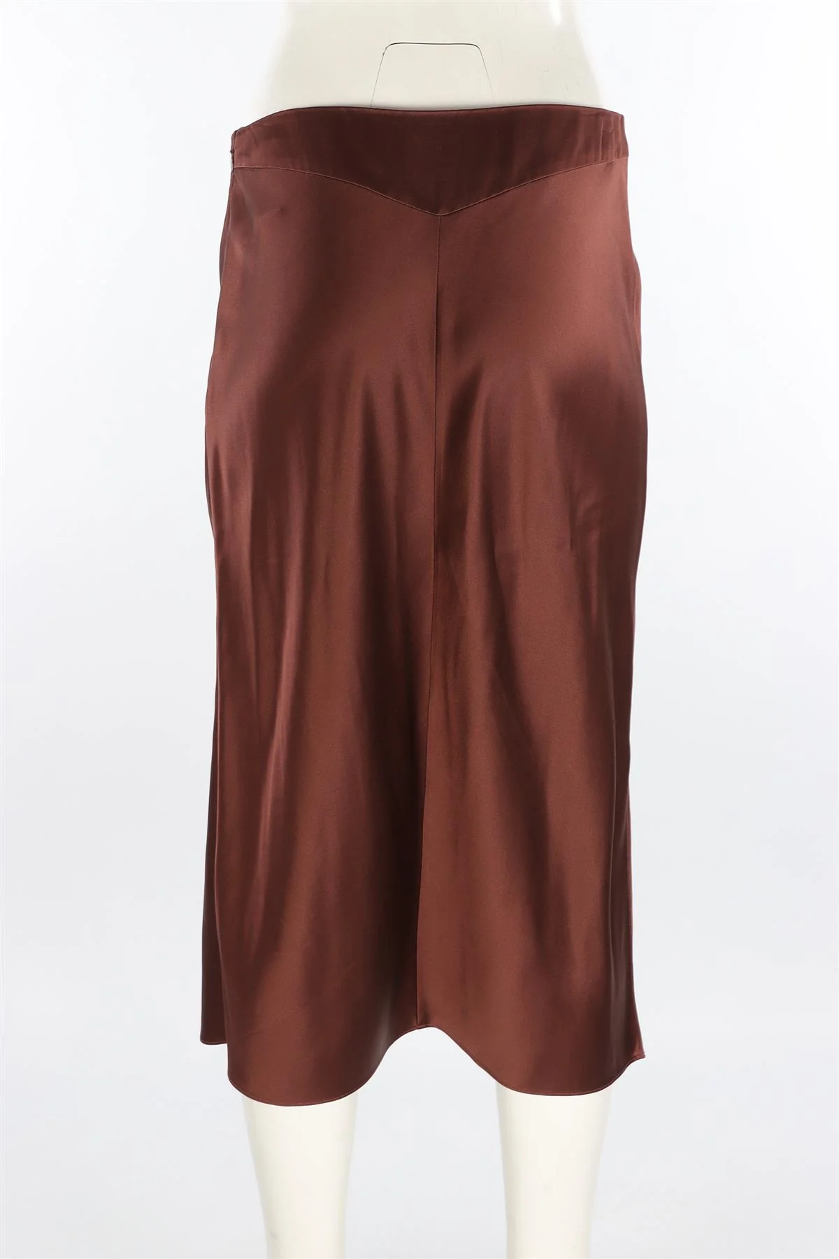 JOSEPH BROWN SILK MIDI SKIRT FR 38 UK 10 - Image 4