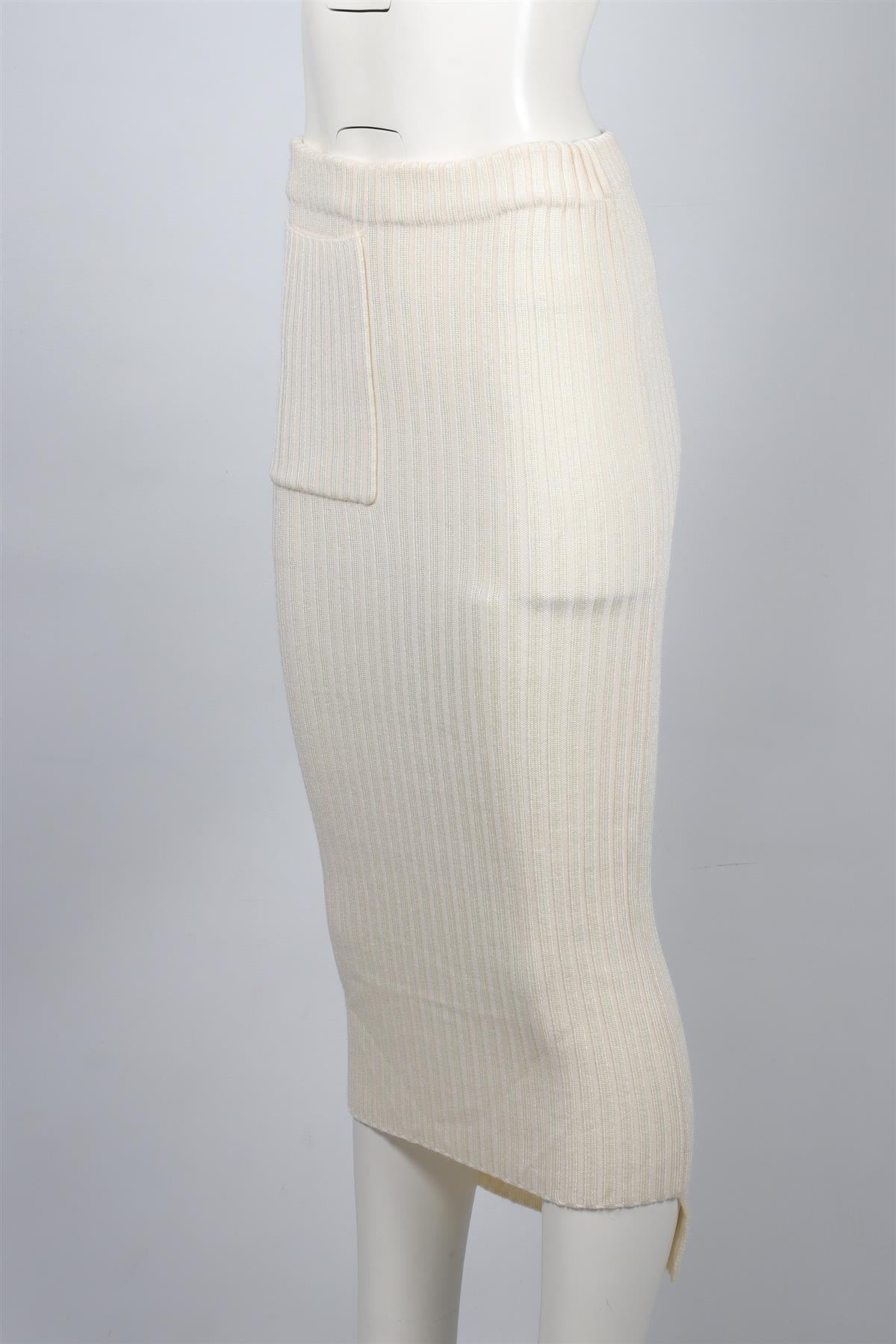 JOSEPH CREAM WOOL MIDI SKIRT SMALL - Image 3