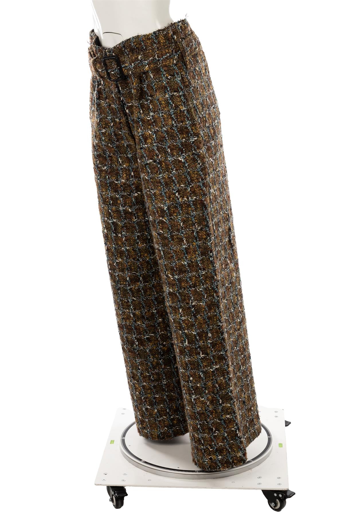 JOSEPH GREEN WOOL WIDE LEG PANTS FR 36 UK 8 - Image 3