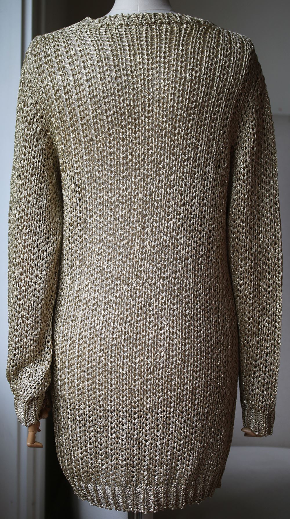 JOSEPH METALLIC OPEN KNIT SWEATER MEDIUM - Image 4