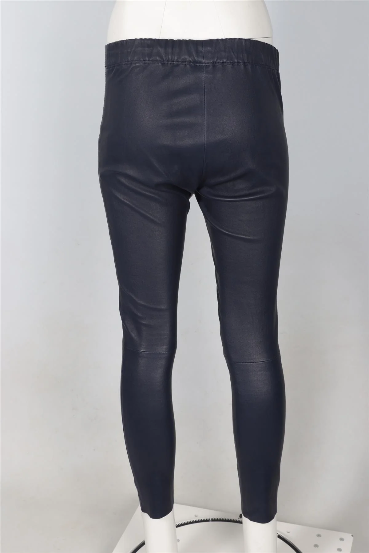 JOSEPH NAVY LEATHER SKINNY PANTS IT 36 UK 4 - Image 4