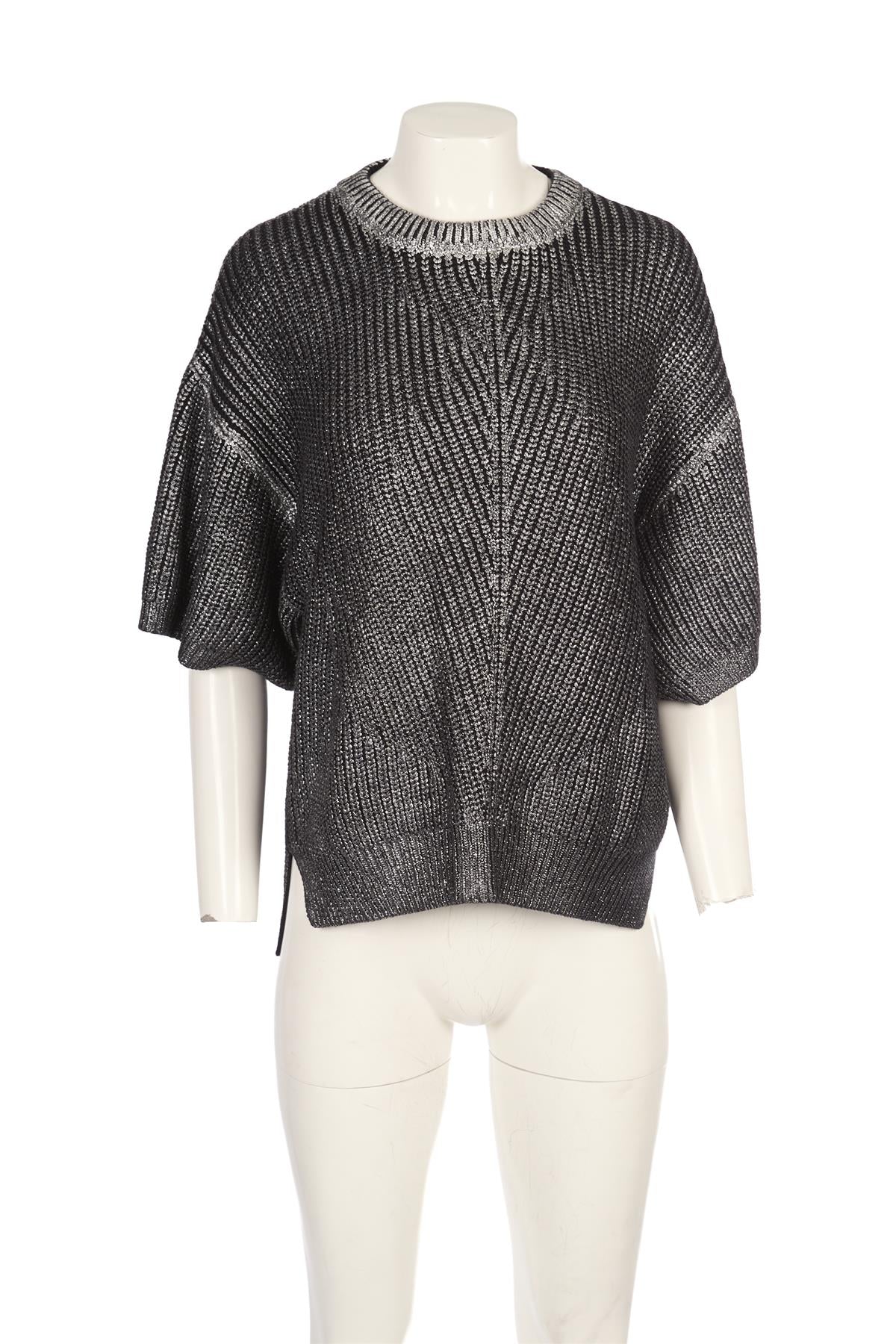 JOSEPH SILVER COTTON SWEATER XLARGE - Image 2