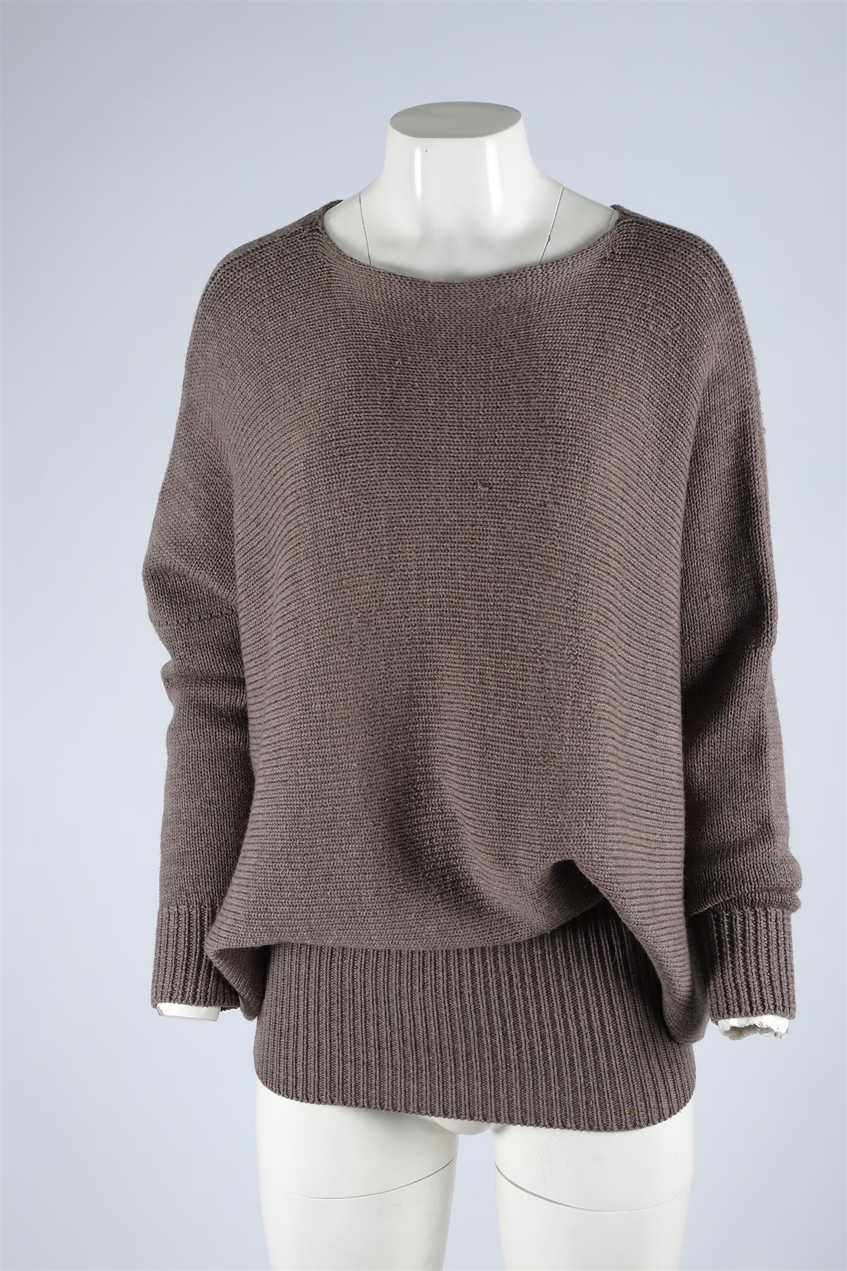 JOSEPH TRICOT TAUPE WOOL SWEATER SMALL - Image 2
