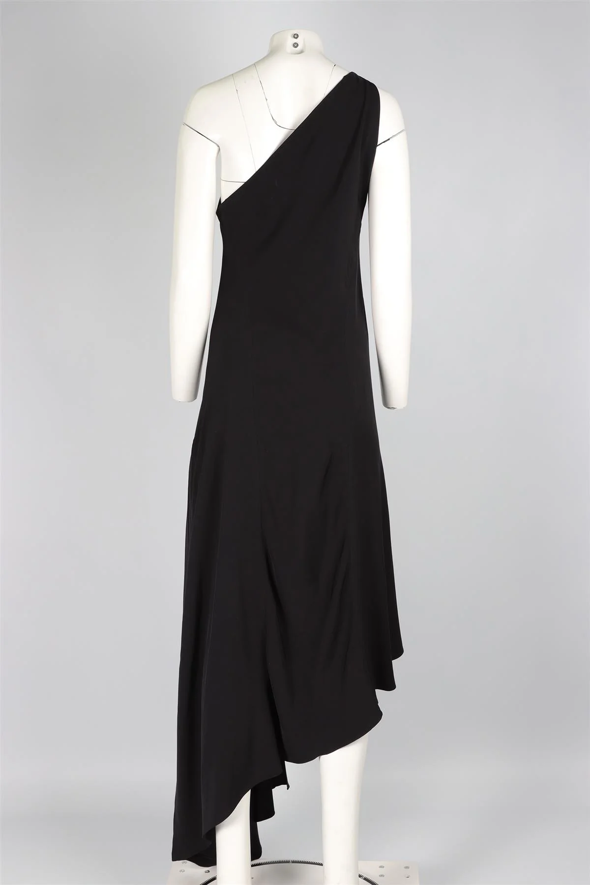 JUAN CARLOS OBANDO BLACK SILK MIDI DRESS UK 12 - Image 4