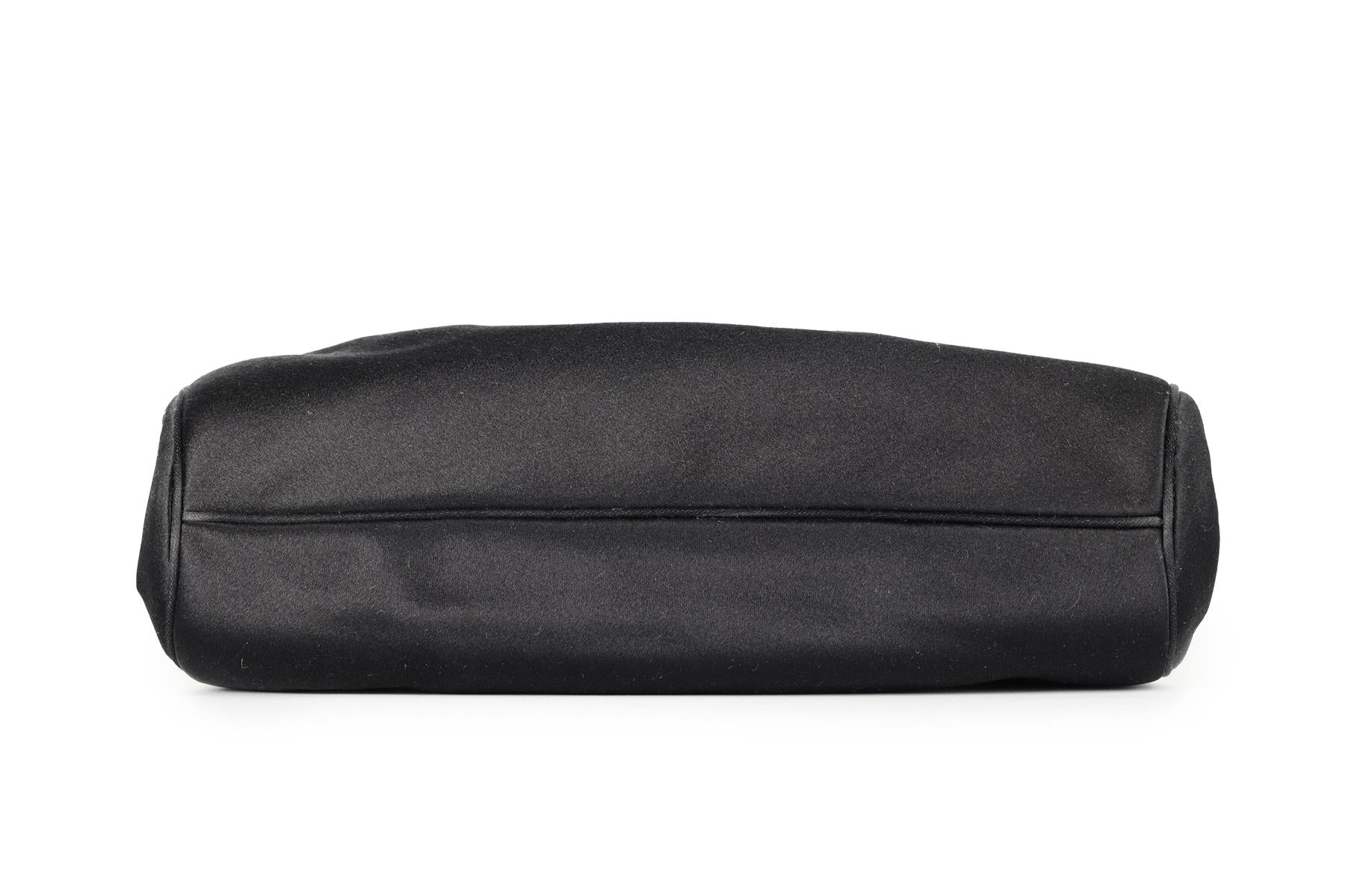 JUDITH LEIBER BLACK VINTAGE CRYSTAL AND SATIN CLUTCH - Image 8