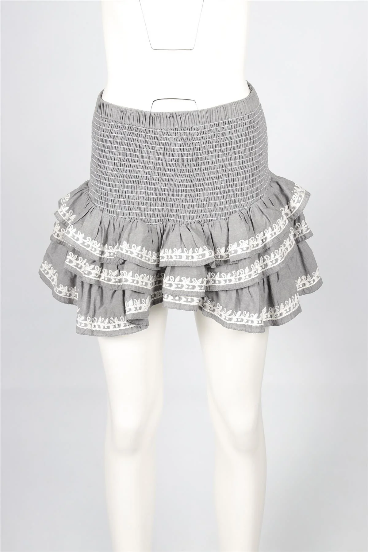 JULIET DUNN GREY COTTON MINI SKIRT UK 8-10 - Image 2