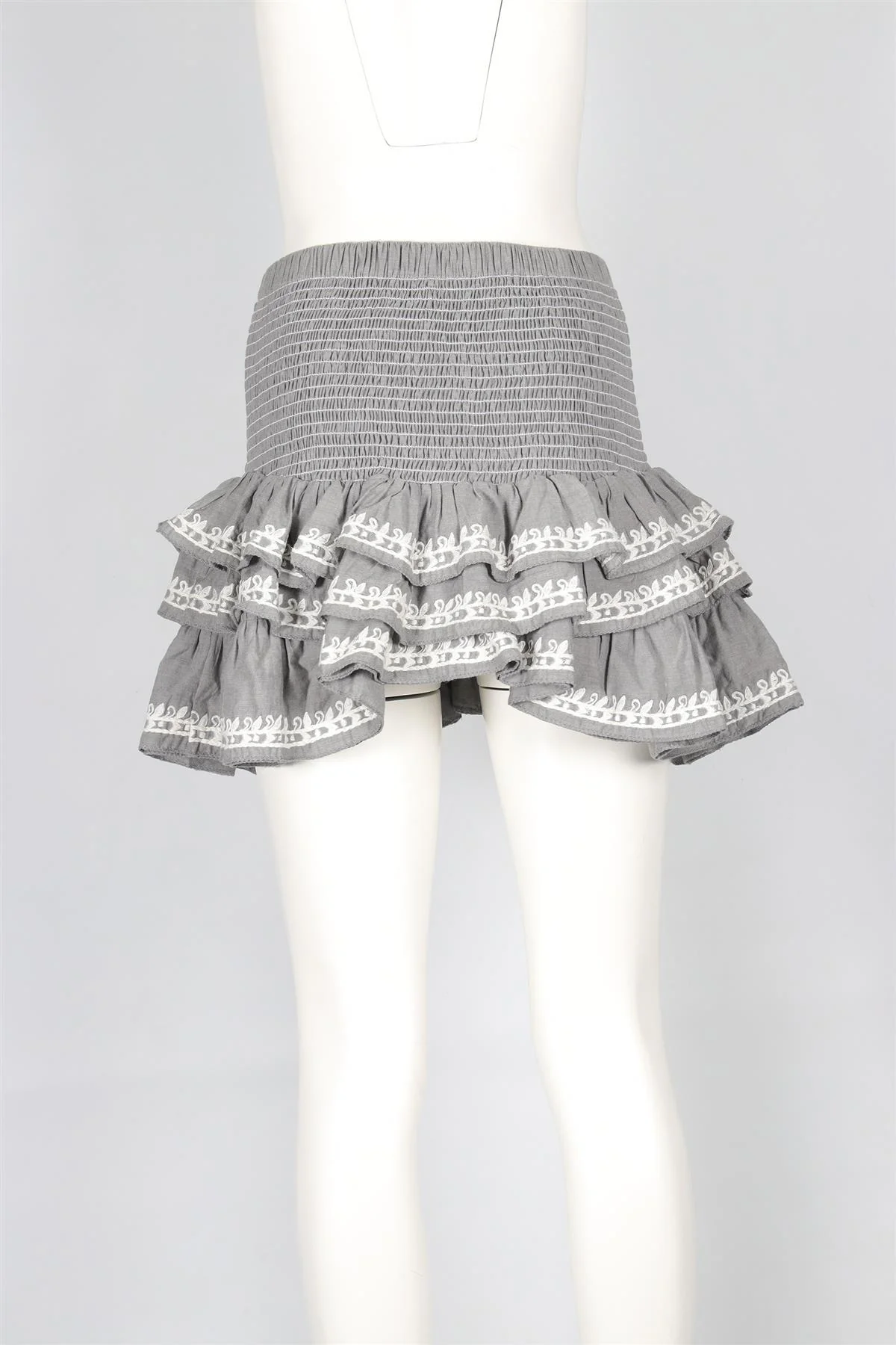 JULIET DUNN GREY COTTON MINI SKIRT UK 8-10 - Image 4