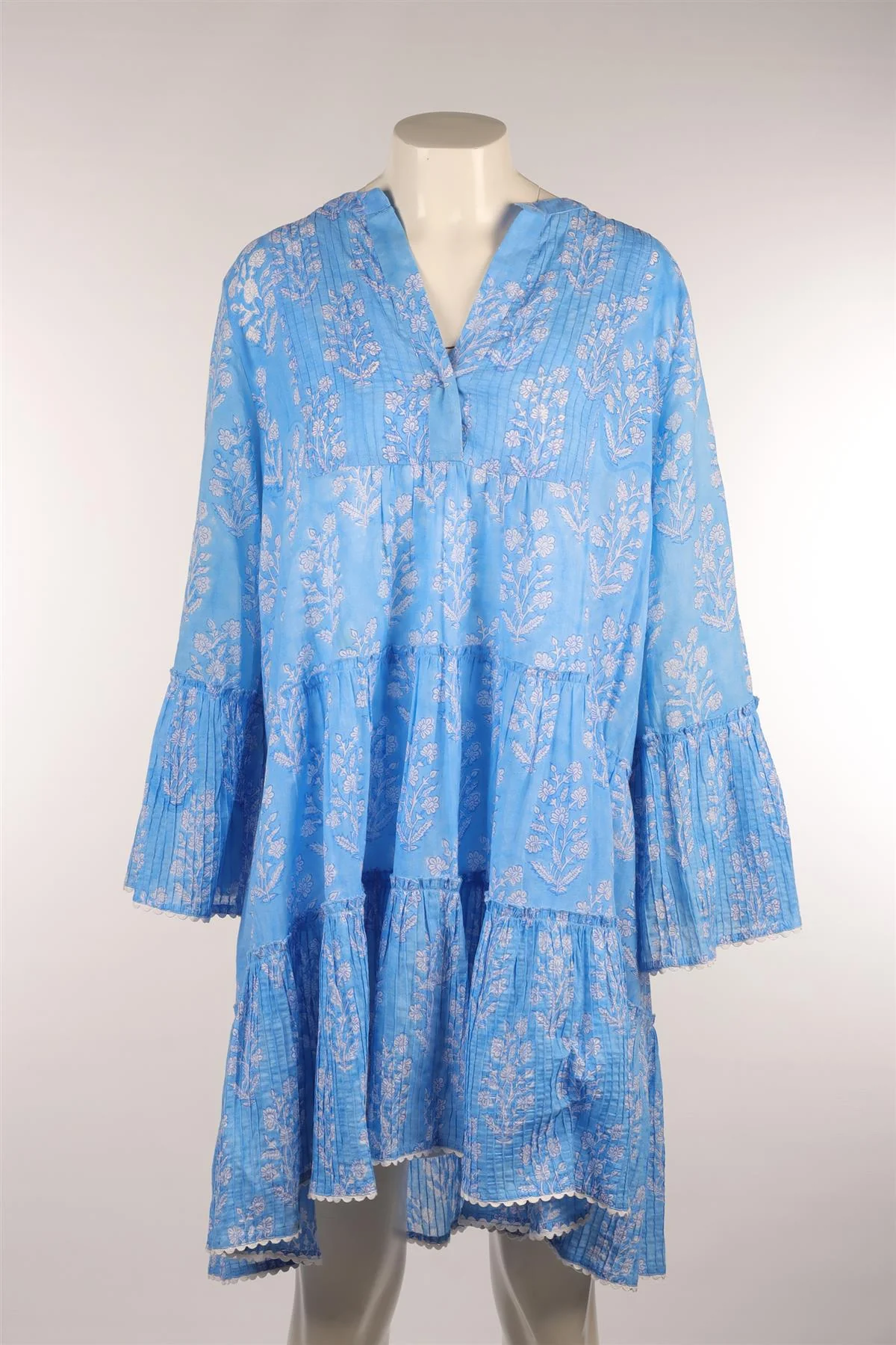 JULIET DUNN LONDON BLUE COTTON MINI DRESS 3 UK 12/14 - Image 2