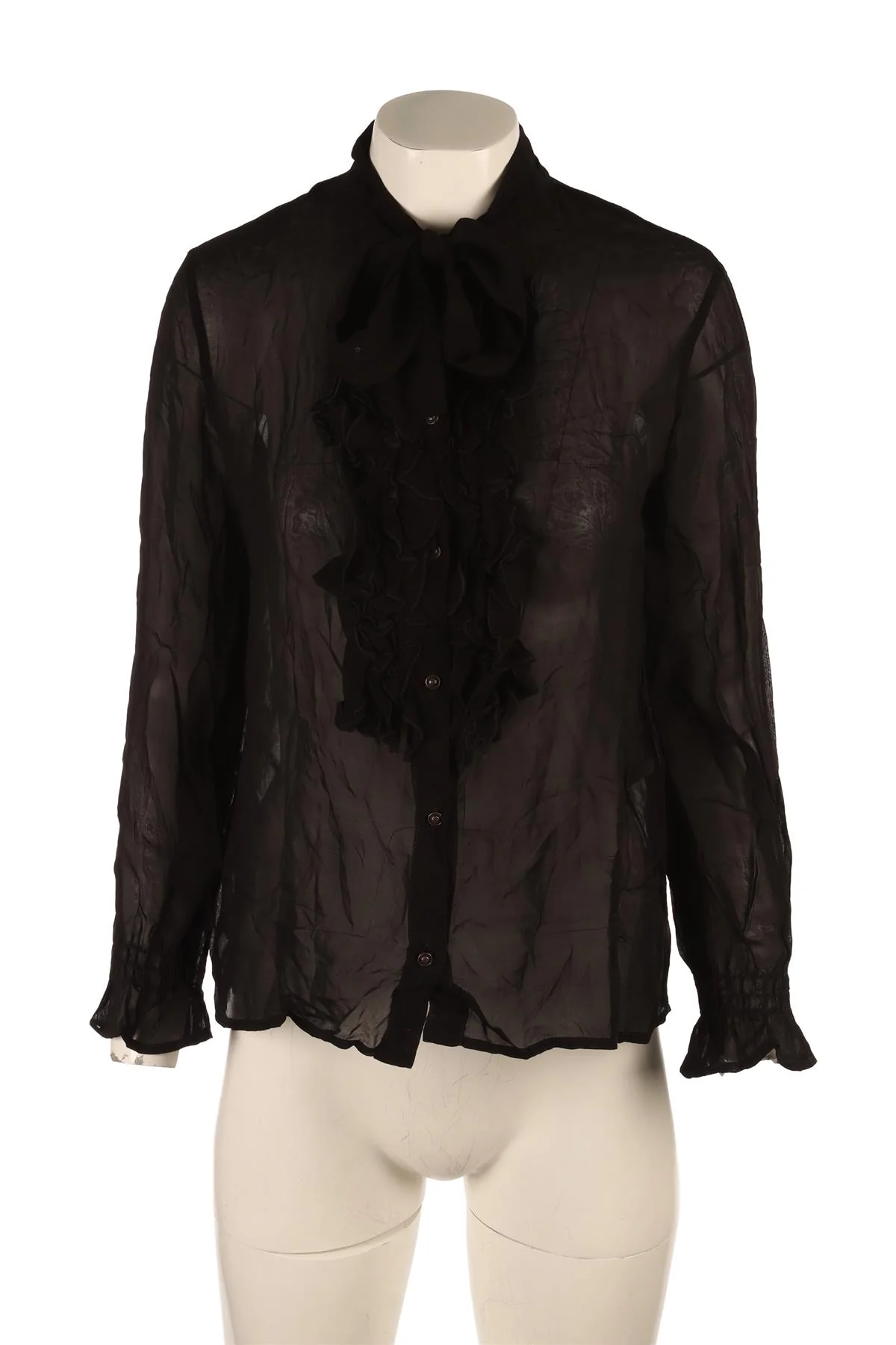 JUST CAVALLI BLACK CREPE SHIRT IT 42 UK 10 - Image 2