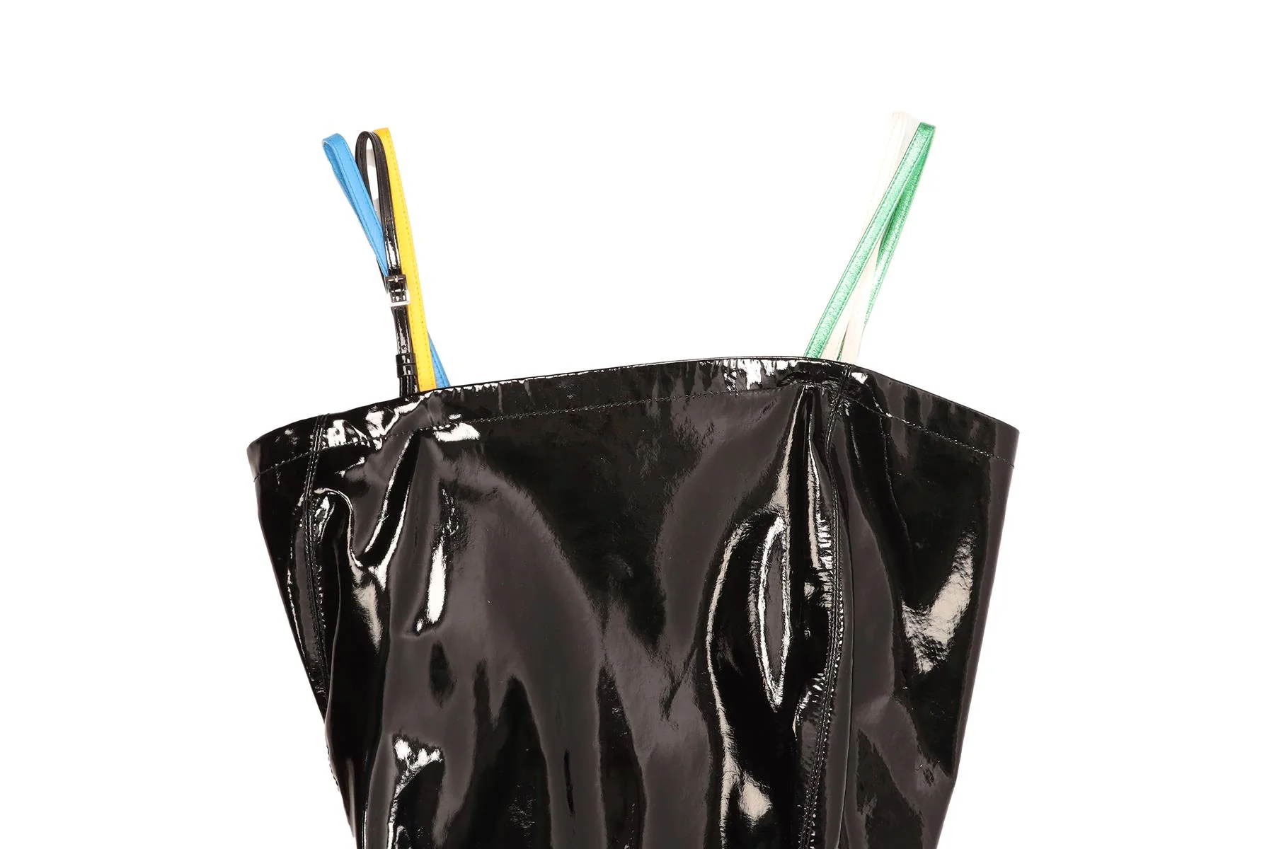 JW ANDERSON BLACK PATENT LEATHER MIDI DRESS UK 8 - Image 3