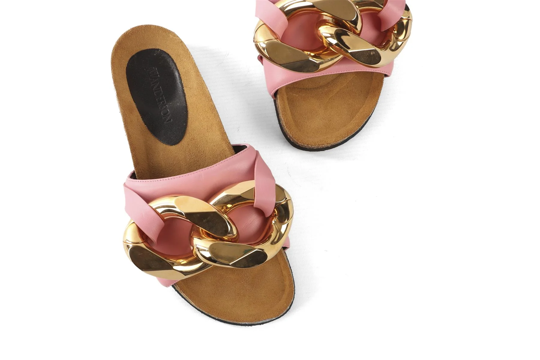 JW ANDERSON PINK LEATHER SLIDES EU 39 UK 6 US 9 - Image 4