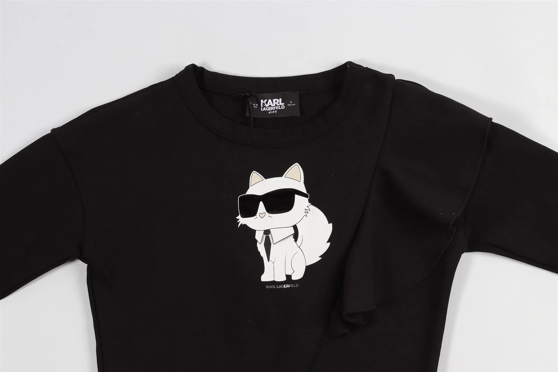 KARL LARGERFIELD BLACK KIDS GIRLS COTTON SWEATSHIRT 4 YEARS - Image 3