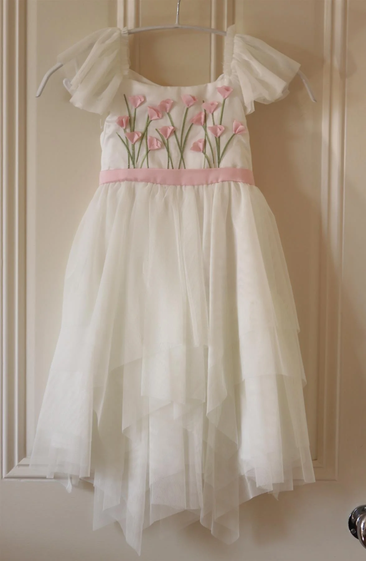 KATE MACK AND BISCOTTI KIDS GIRLS FLORAL TULLE DRESS 6 YEARS - Image 2