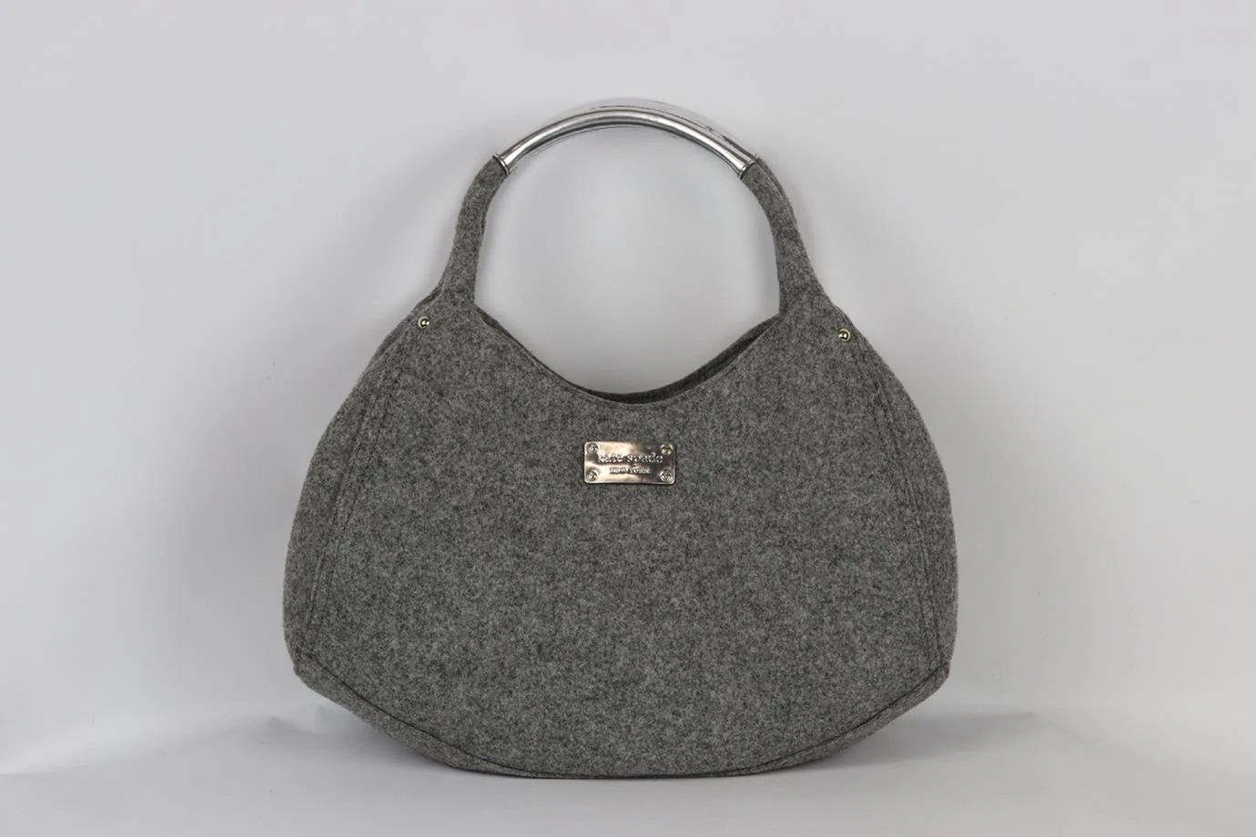 KATE SPACE LEATHER TRIMMED WOOL FELT SHOULDER BAG - Image 2