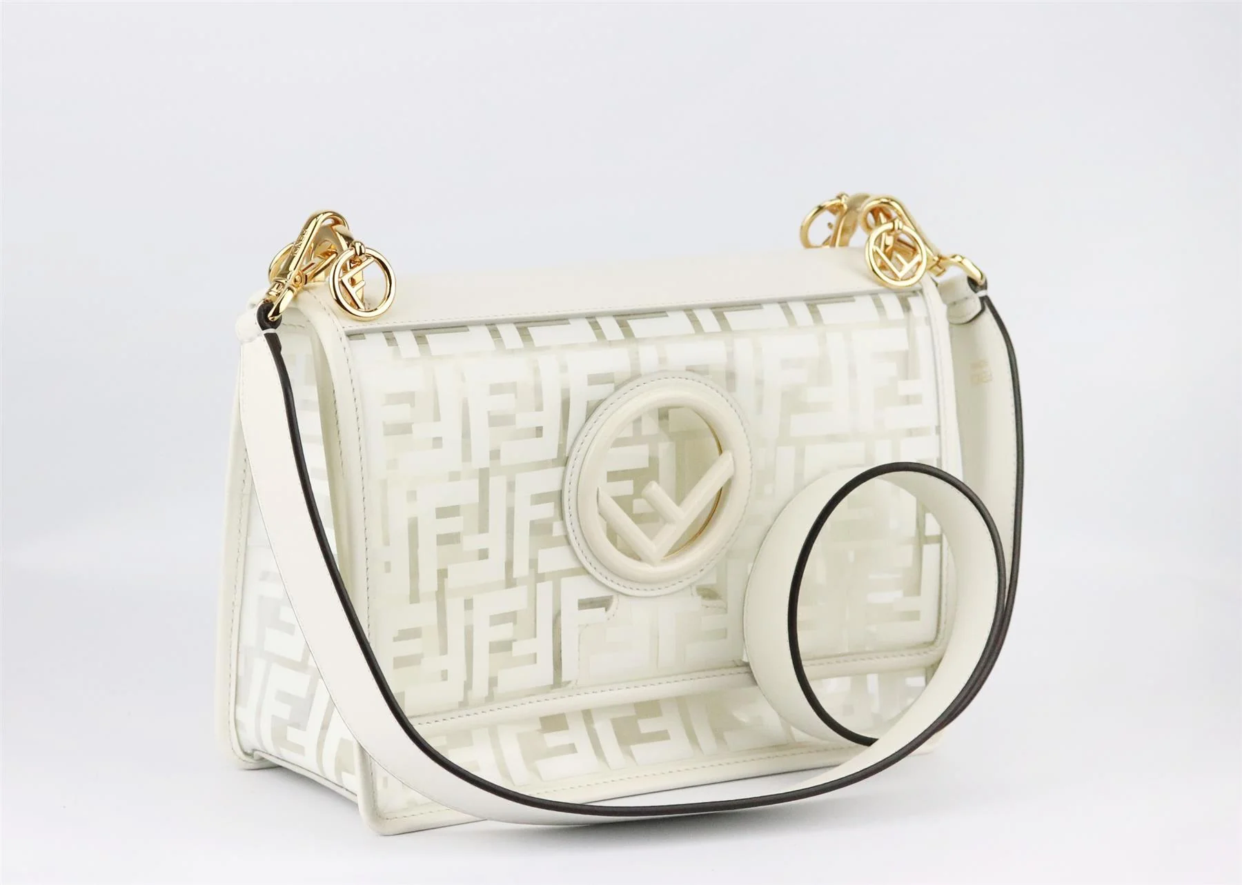 KENDI KAN I LARGE LEATHER AND FF PVC SHOULDER BAG - Image 2