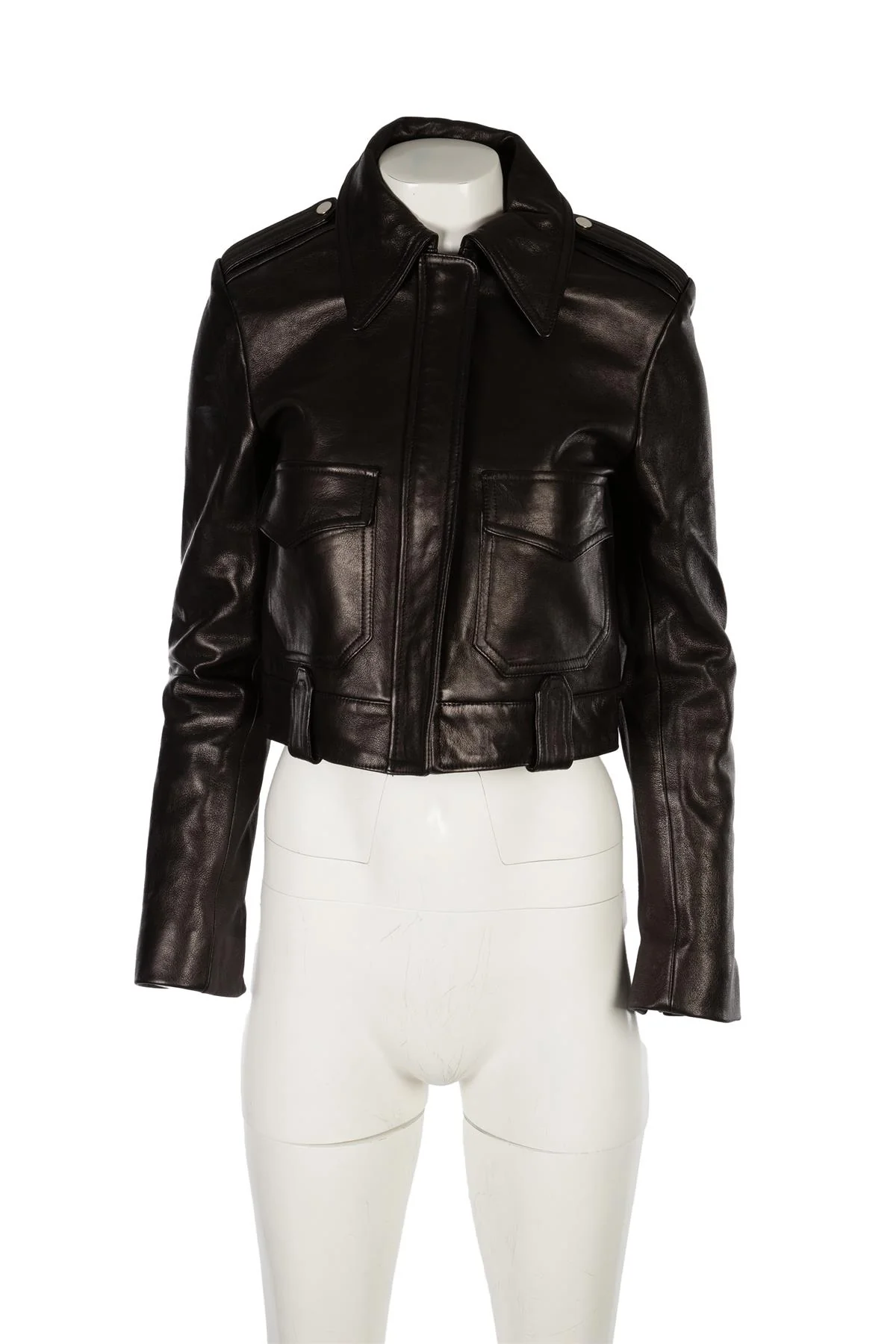 KHAITE BLACK CORDELIA LEATHER JACKET US 2 UK 6 - Image 2
