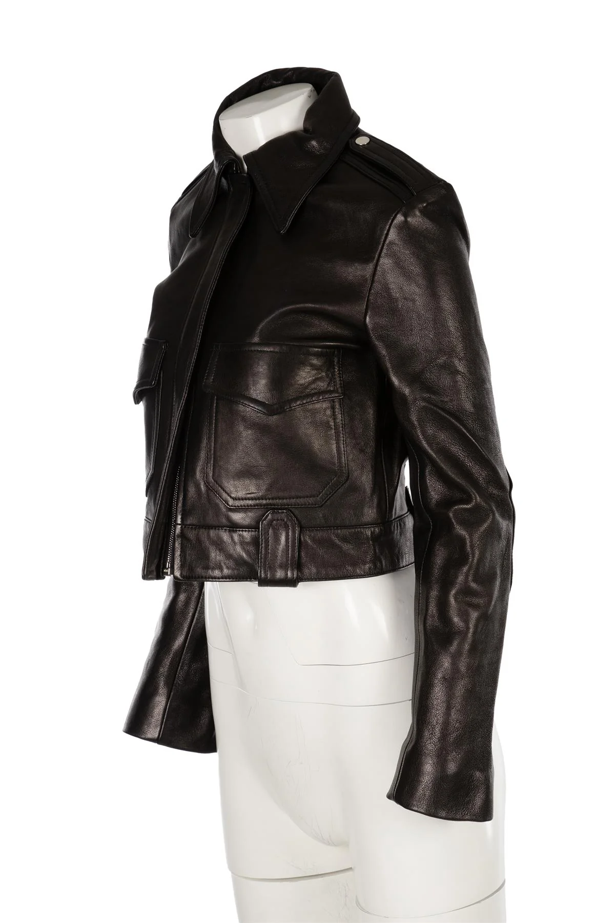 KHAITE BLACK CORDELIA LEATHER JACKET US 2 UK 6 - Image 3