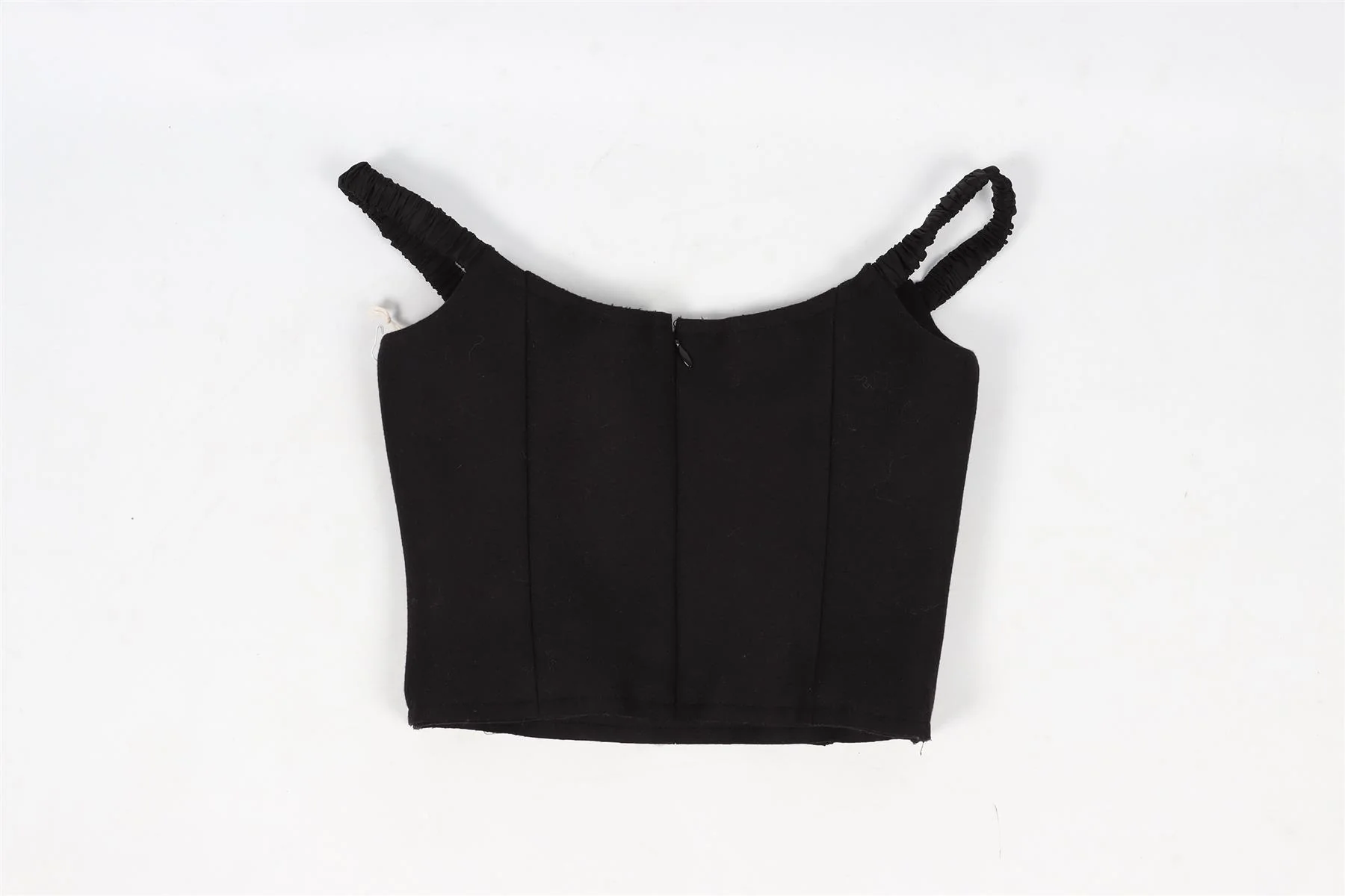 KHAITE BLACK CROPPED WOOL BLEND TOP XSMALL - Image 3
