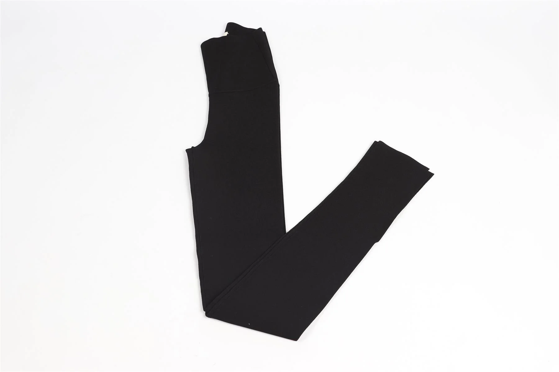 KHAITE BLACK HIGH RISE KNIT LEGGINGS SMALL - Image 2