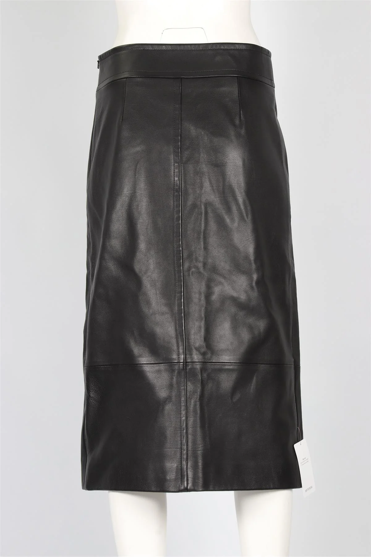 KHAITE BLACK LEATHER MIDI SKIRT US 4 UK 8 - Image 4