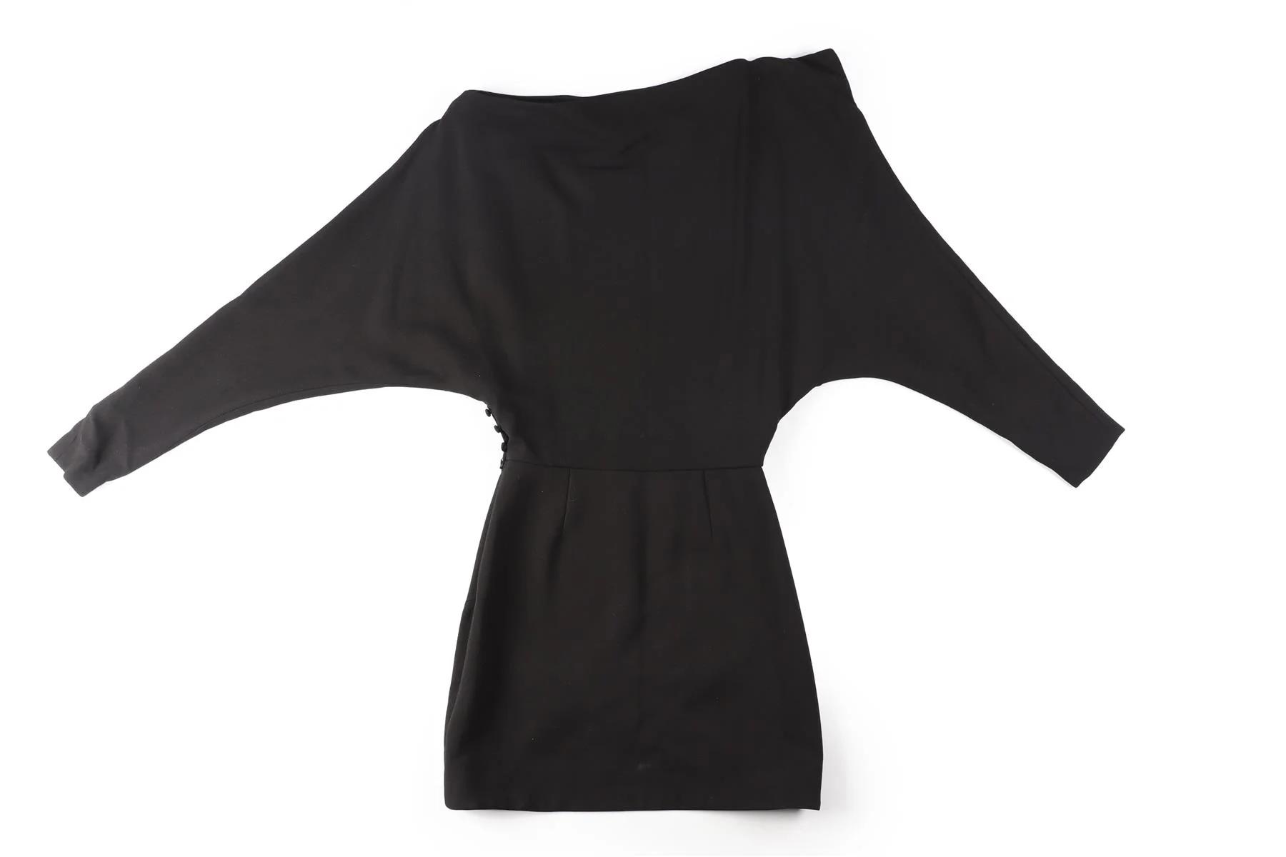 KHAITE BLACK WOVEN MINI DRESS US 4 UK 8 - Image 3