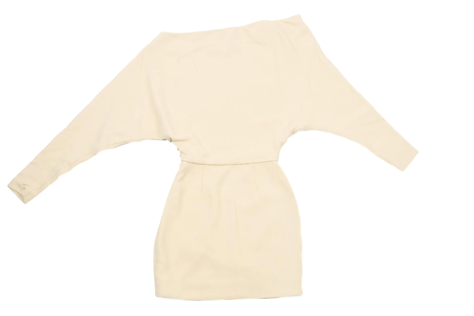 KHAITE CREAM CREPE MINI DRESS US 0 UK 4 - Image 4