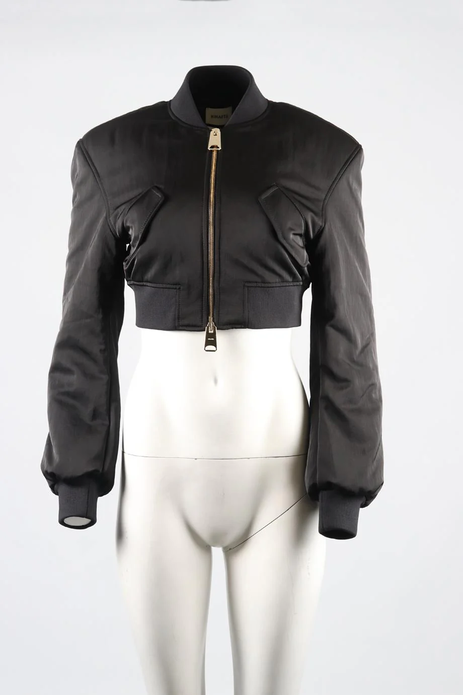 KHAITE CROPPED SATIN BOMBER JACKET XSMALL - Image 2