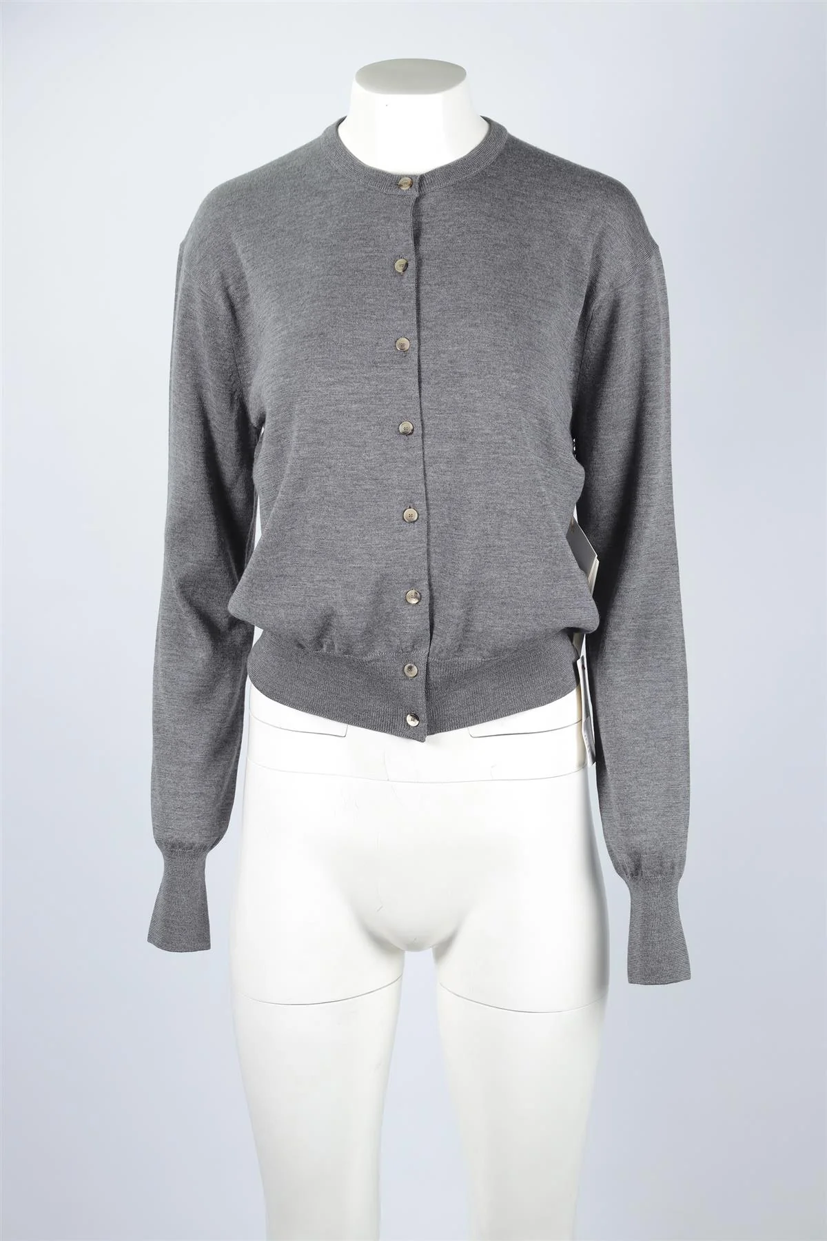 KHAITE GREY WOOL CARDIGAN MEDIUM - Image 2