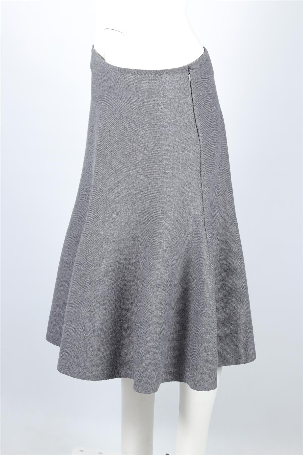 KHAITE GREY WOOL MIDI SKIRT MEDIUM - Image 3