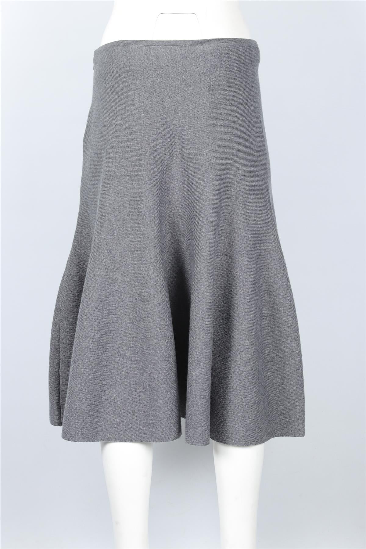KHAITE GREY WOOL MIDI SKIRT MEDIUM - Image 4