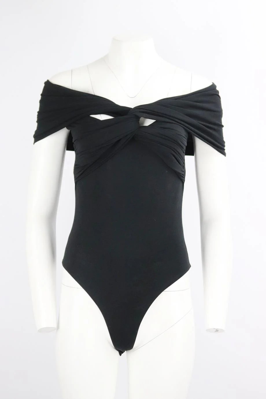 KHAITE OFF THE SHOULDER KNOTTED STRETCH COTTON JERSEY BODYSUIT MEDIUM - Image 2