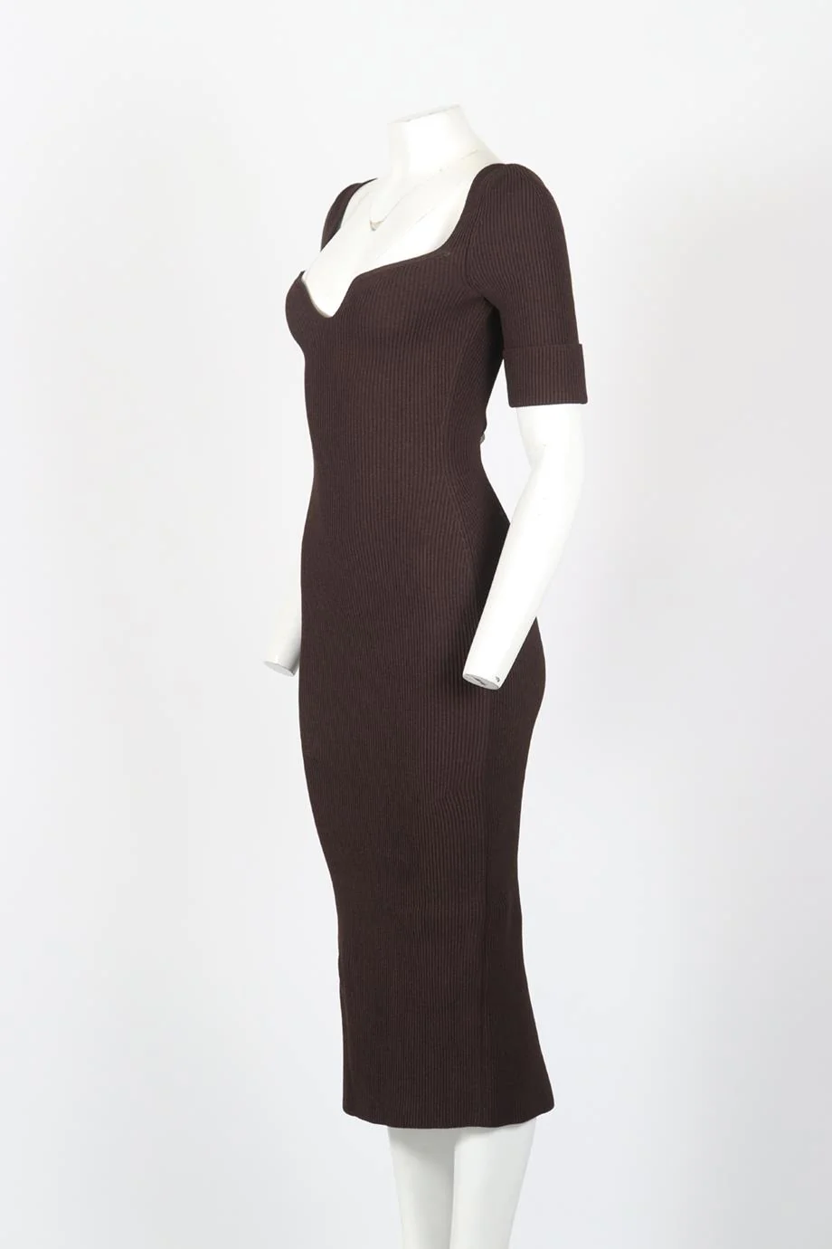 KHAITE RIBBED KNIT MIDI DRESS MEDIUM - Image 3