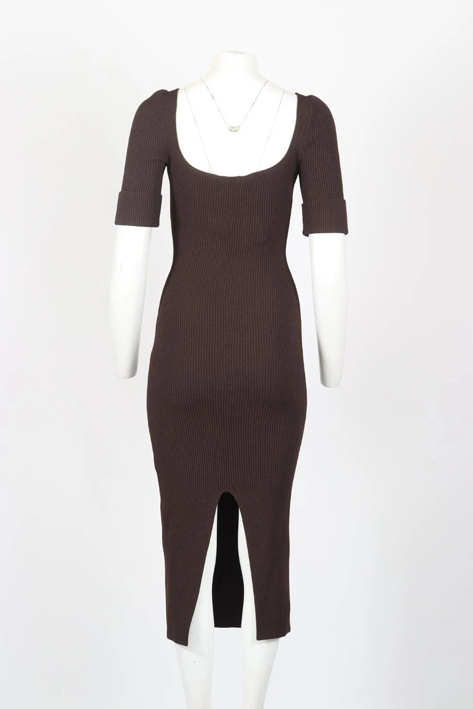 KHAITE RIBBED KNIT MIDI DRESS MEDIUM - Image 4