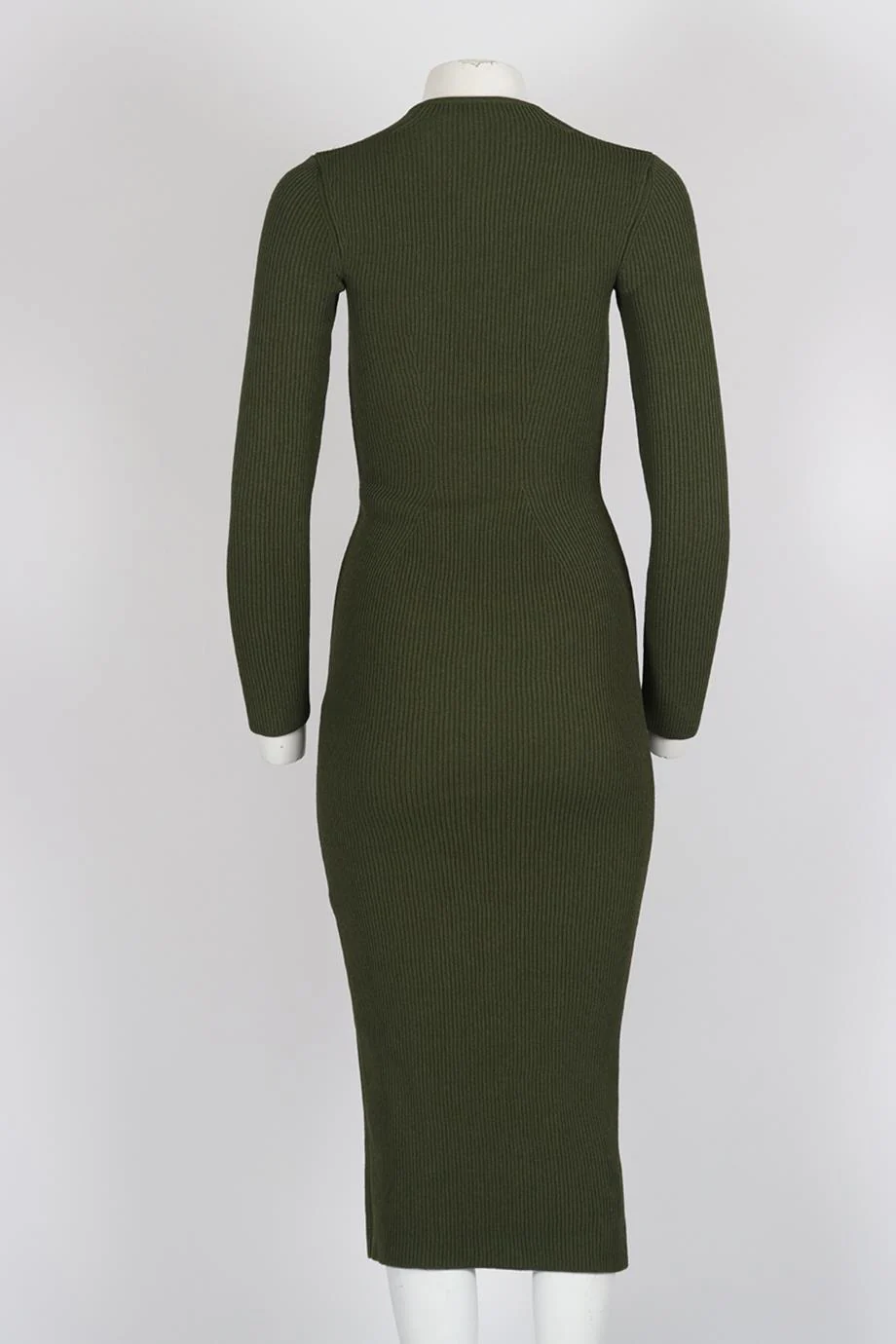 KHAITE RIBBED KNIT MIDI DRESS SMALL - Image 4