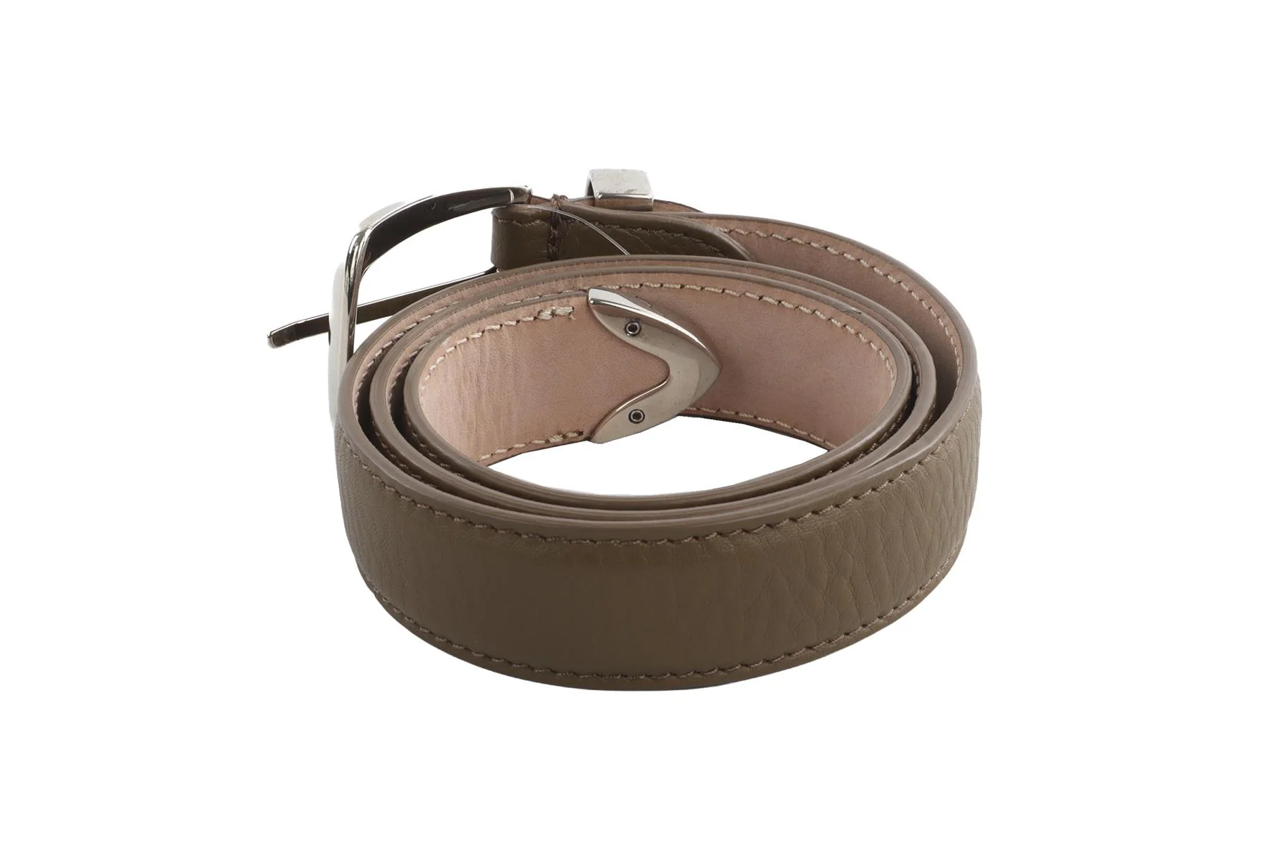 KHAITE TAUPE LEATHER WAIST BELT 75CM - Image 5