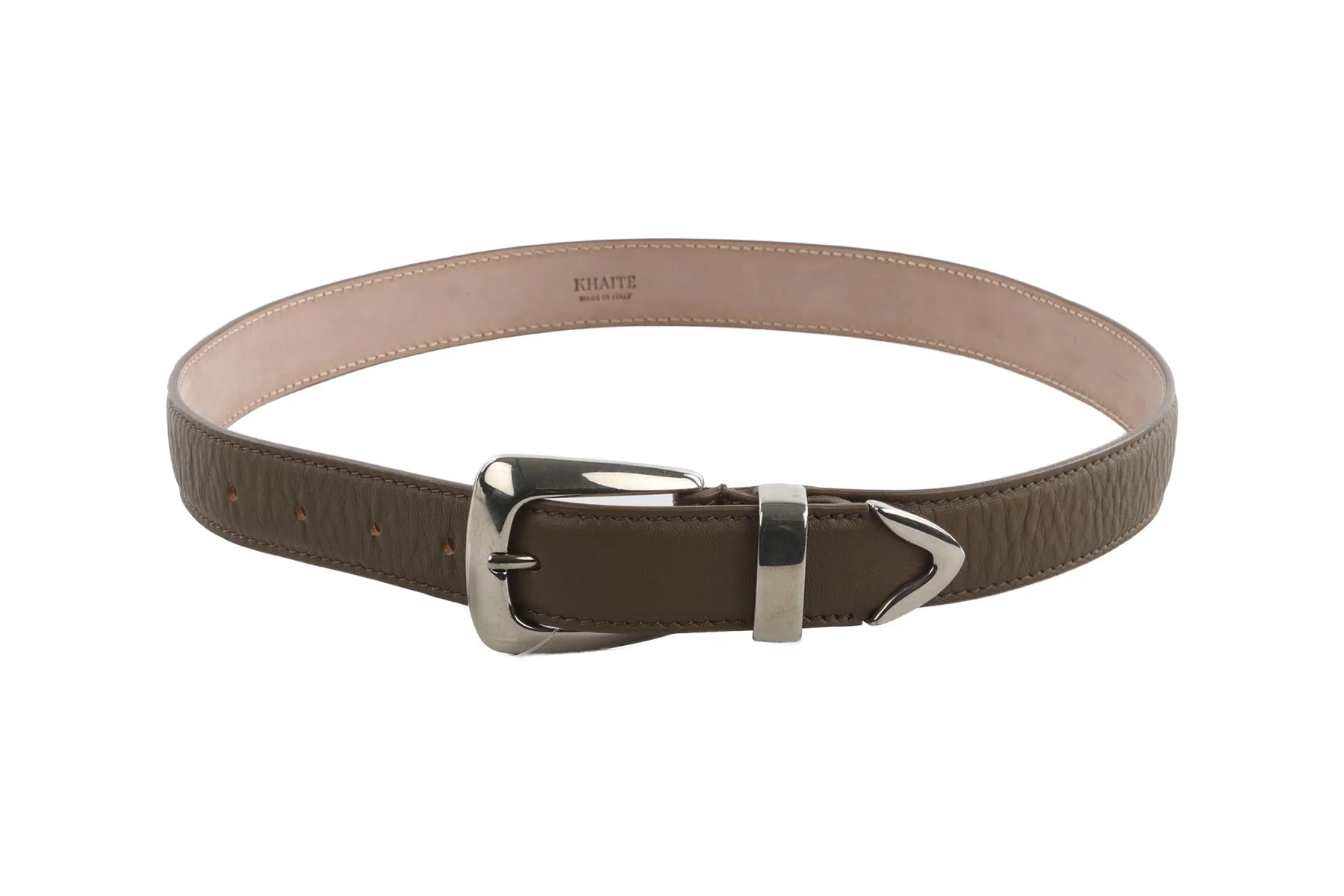 KHAITE TAUPE LEATHER WAIST BELT 75CM - Image 8