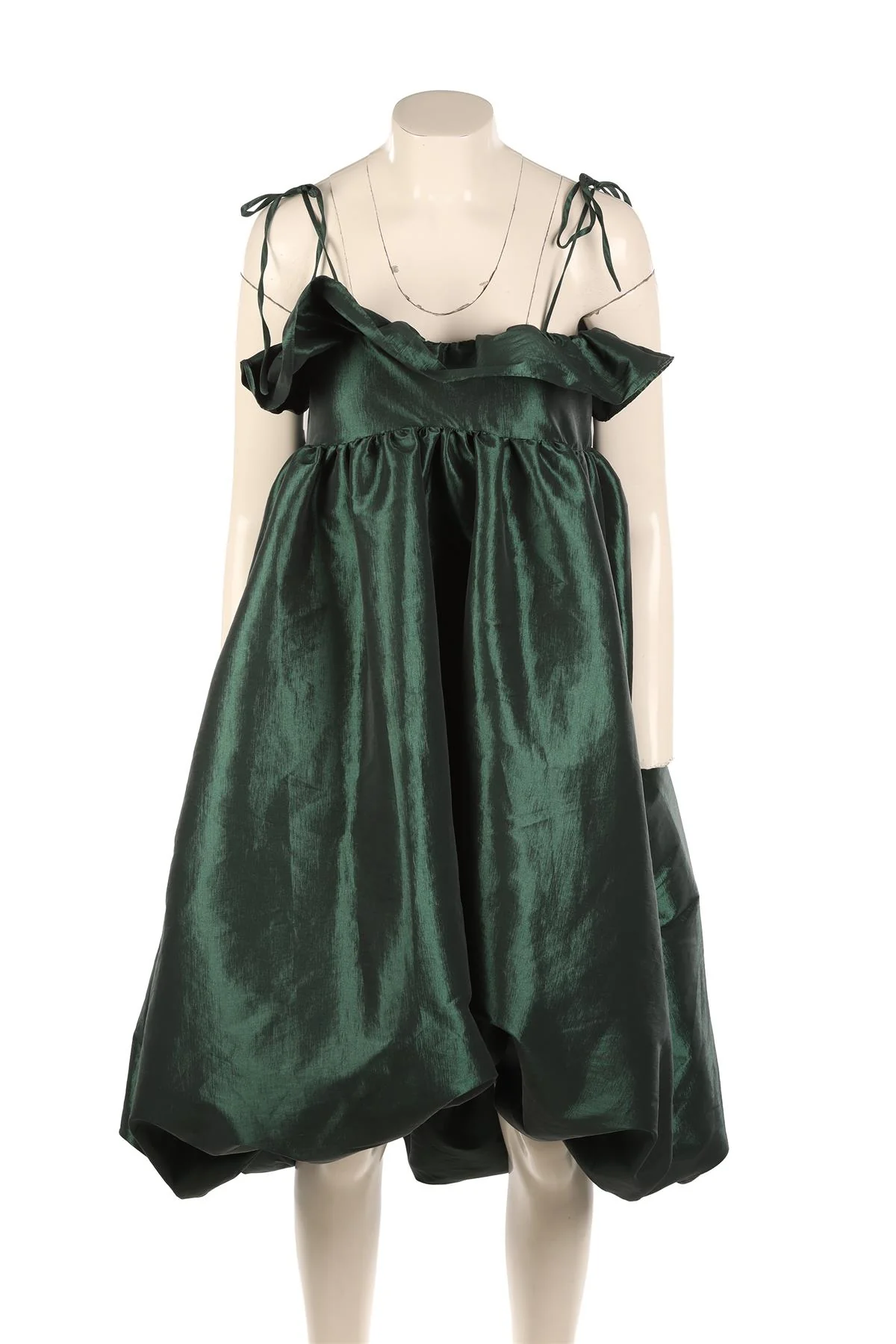 KIKA VARGAS GREEN TAFFETA MIDI DRESS MEDIUM - Image 2