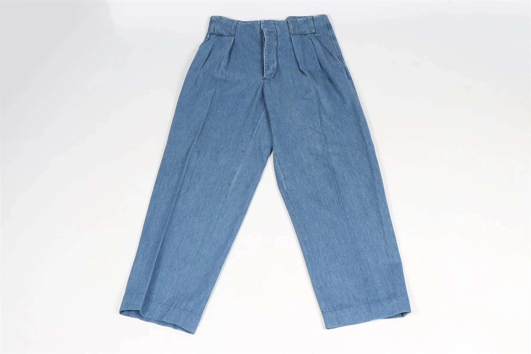 KING & TUCKFIELD BLUE MEN'S COTTON STRAIGHT LEG PANTS MEDIUM - Image 2