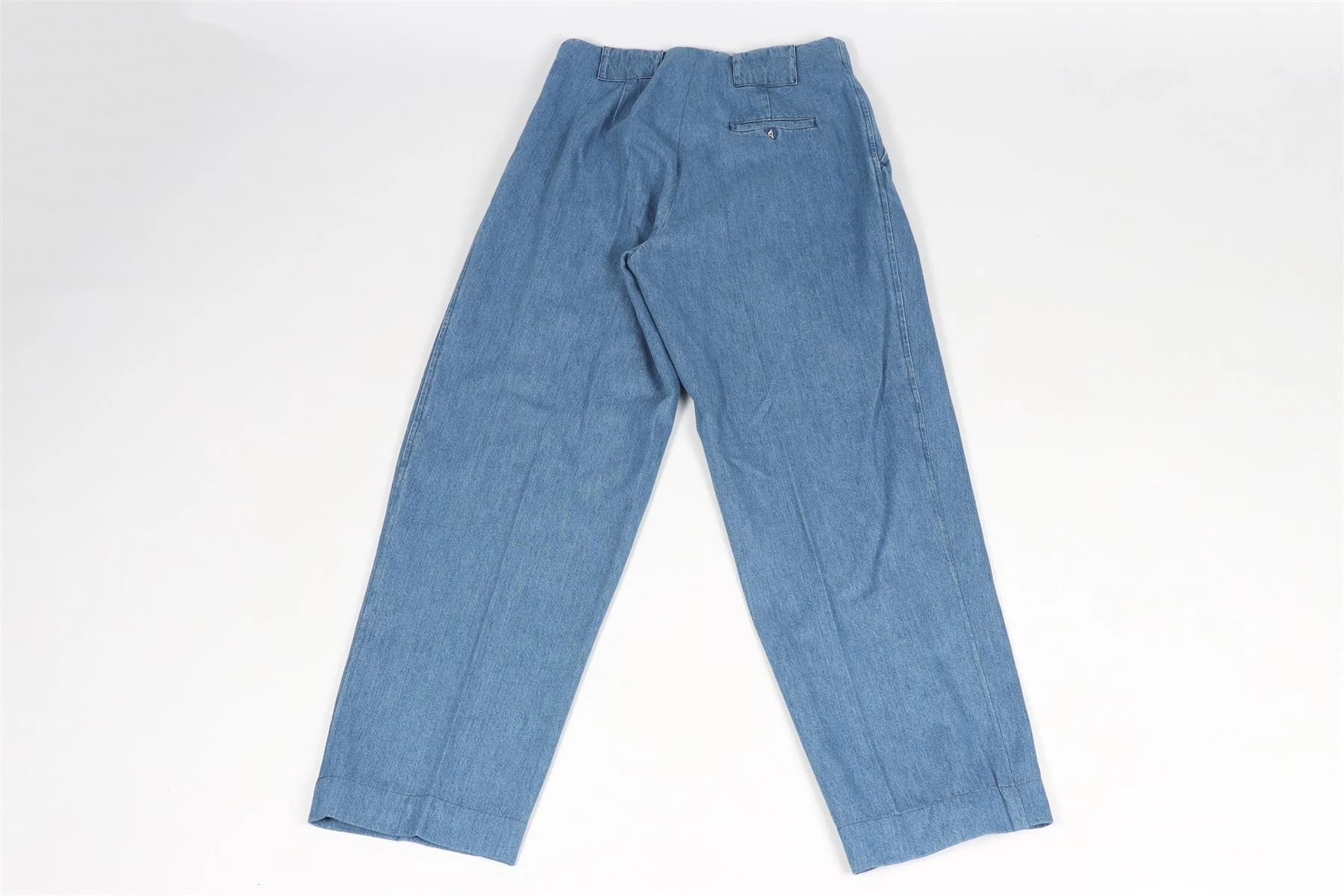 KING & TUCKFIELD BLUE MEN'S COTTON STRAIGHT LEG PANTS MEDIUM - Image 5