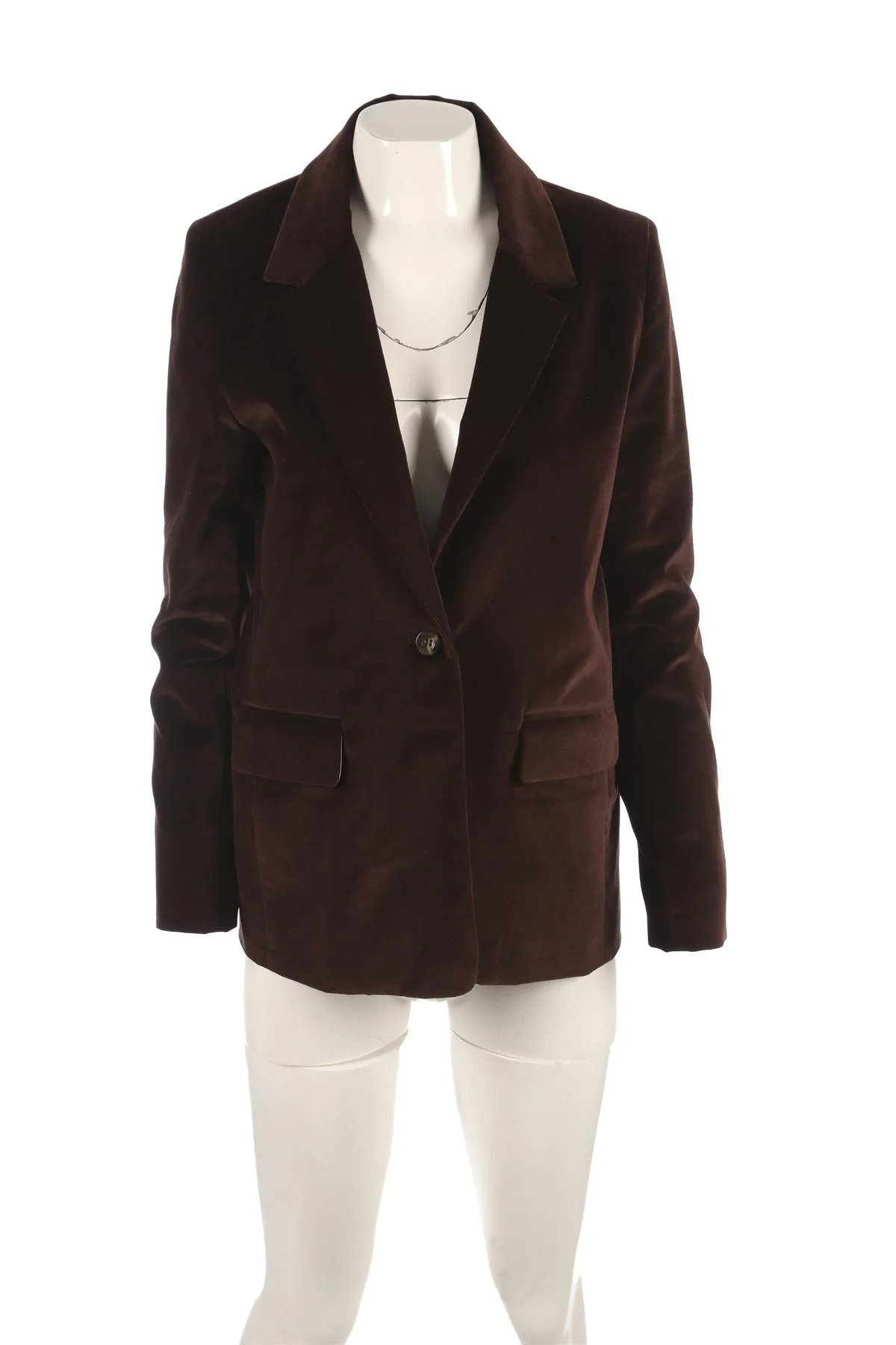 KIPPER BROWN VELVET BLAZER UK 8 - Image 2
