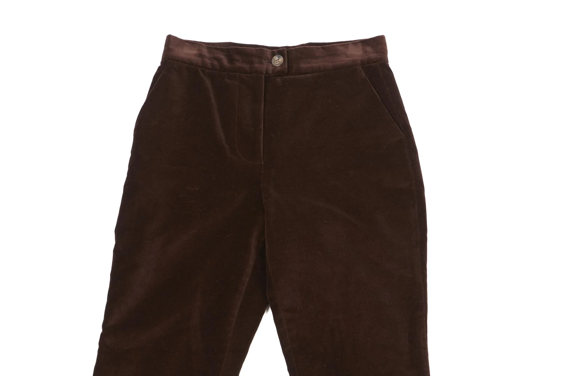 KIPPER BROWN VELVET FLARED PANTS UK 8 - Image 3