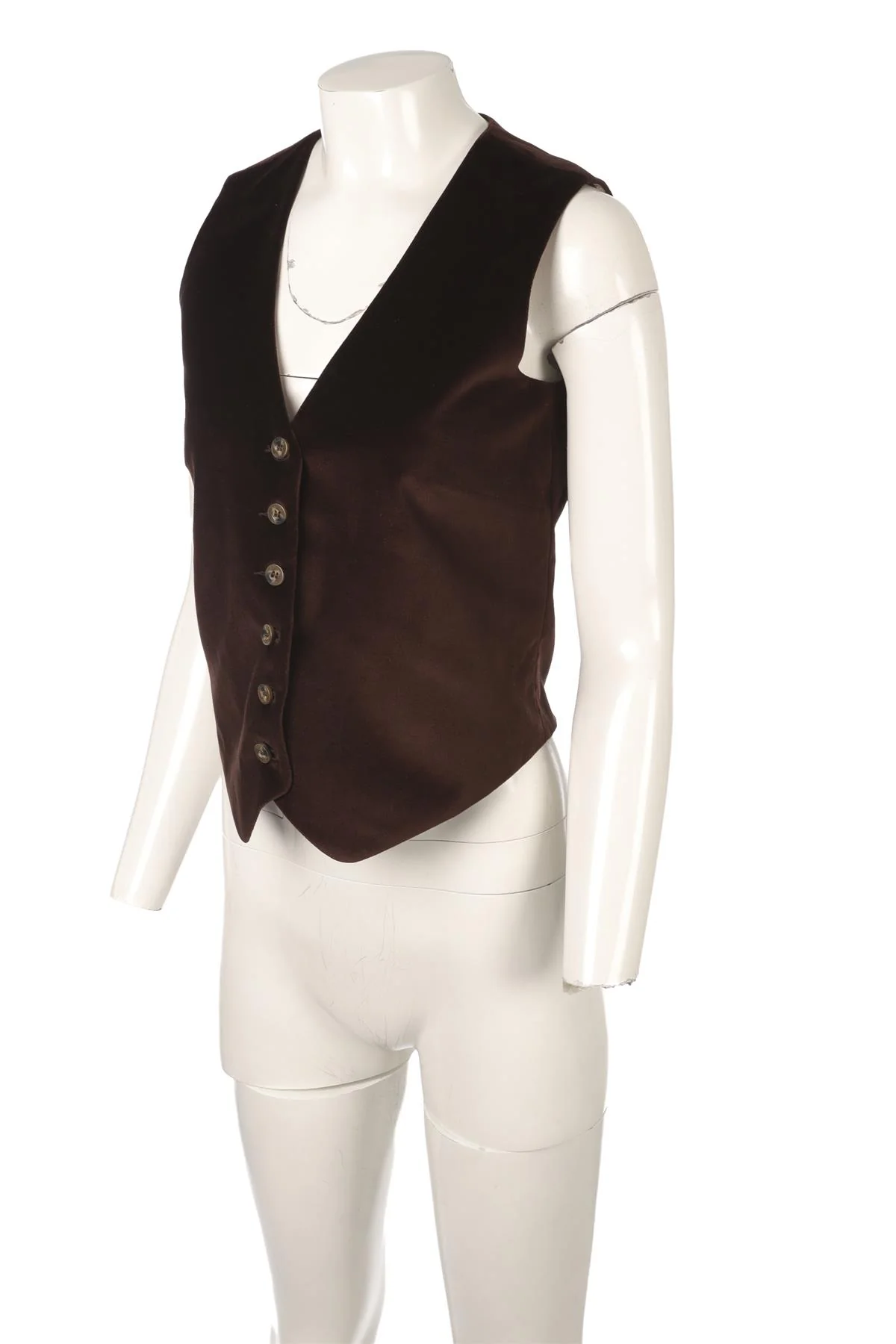 KIPPER BROWN VELVET WAISTCOAT UK 8 - Image 3