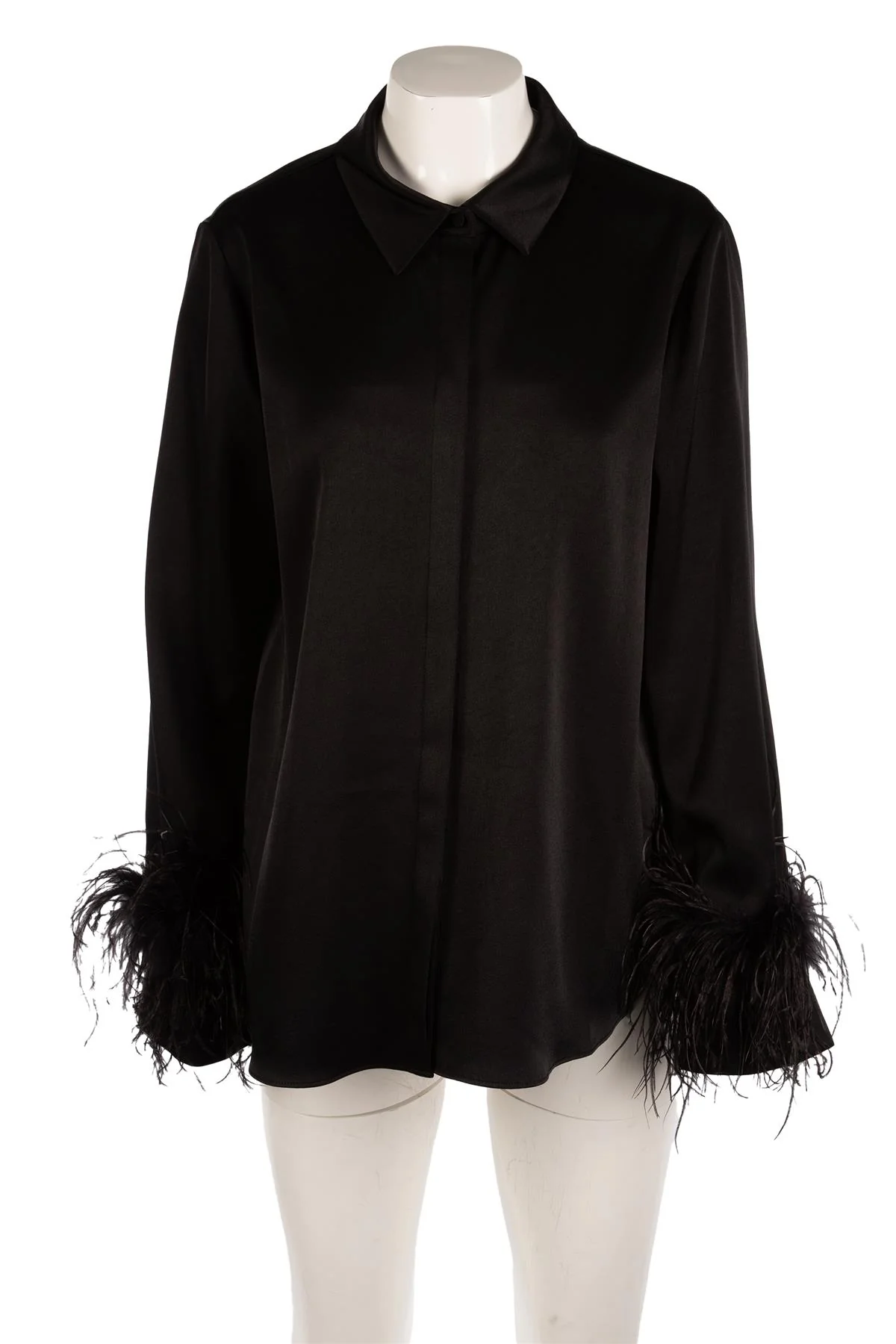 KOBI HALPERIN BLACK SATIN SHIRT LARGE - Image 2