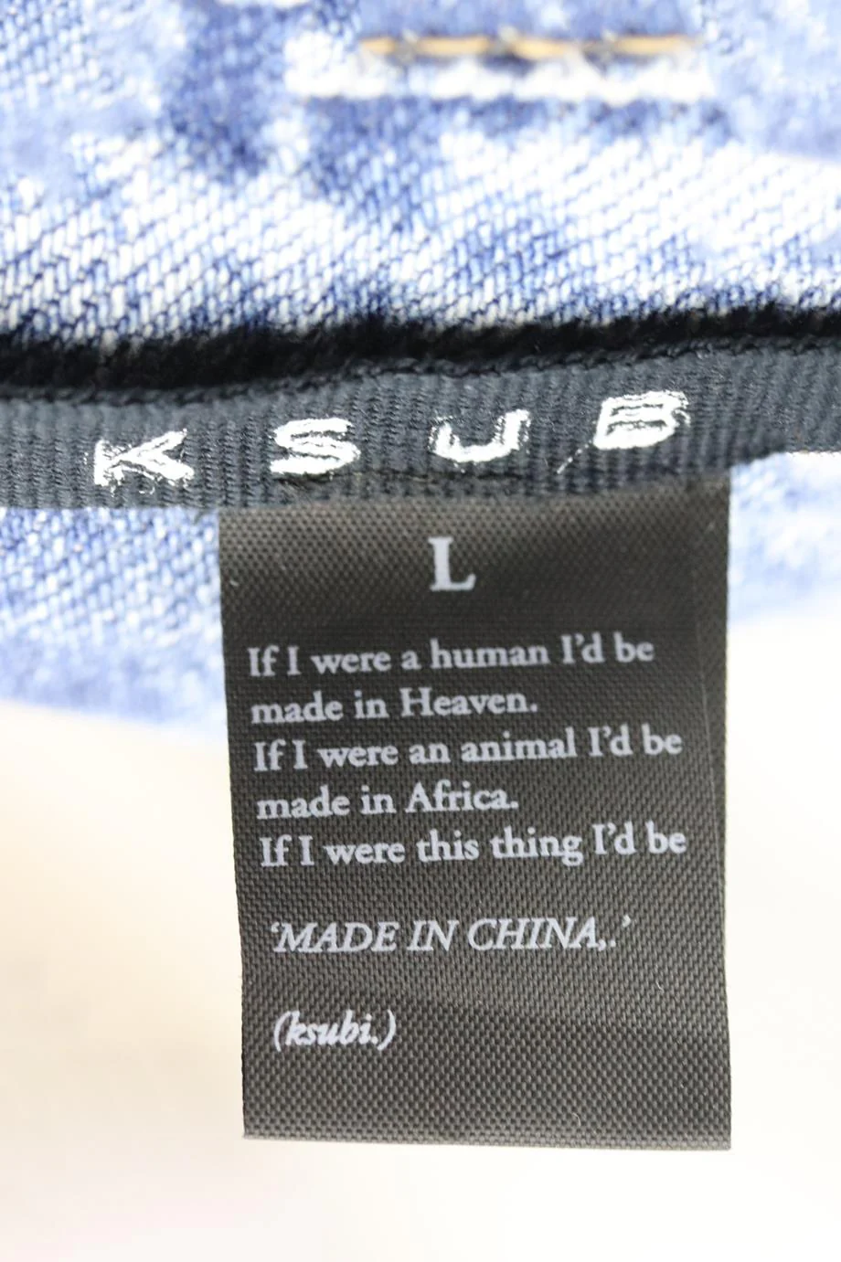 KSUBI OVERSIZED DISTRESSED DENIM JACKET LARGE - Image 6