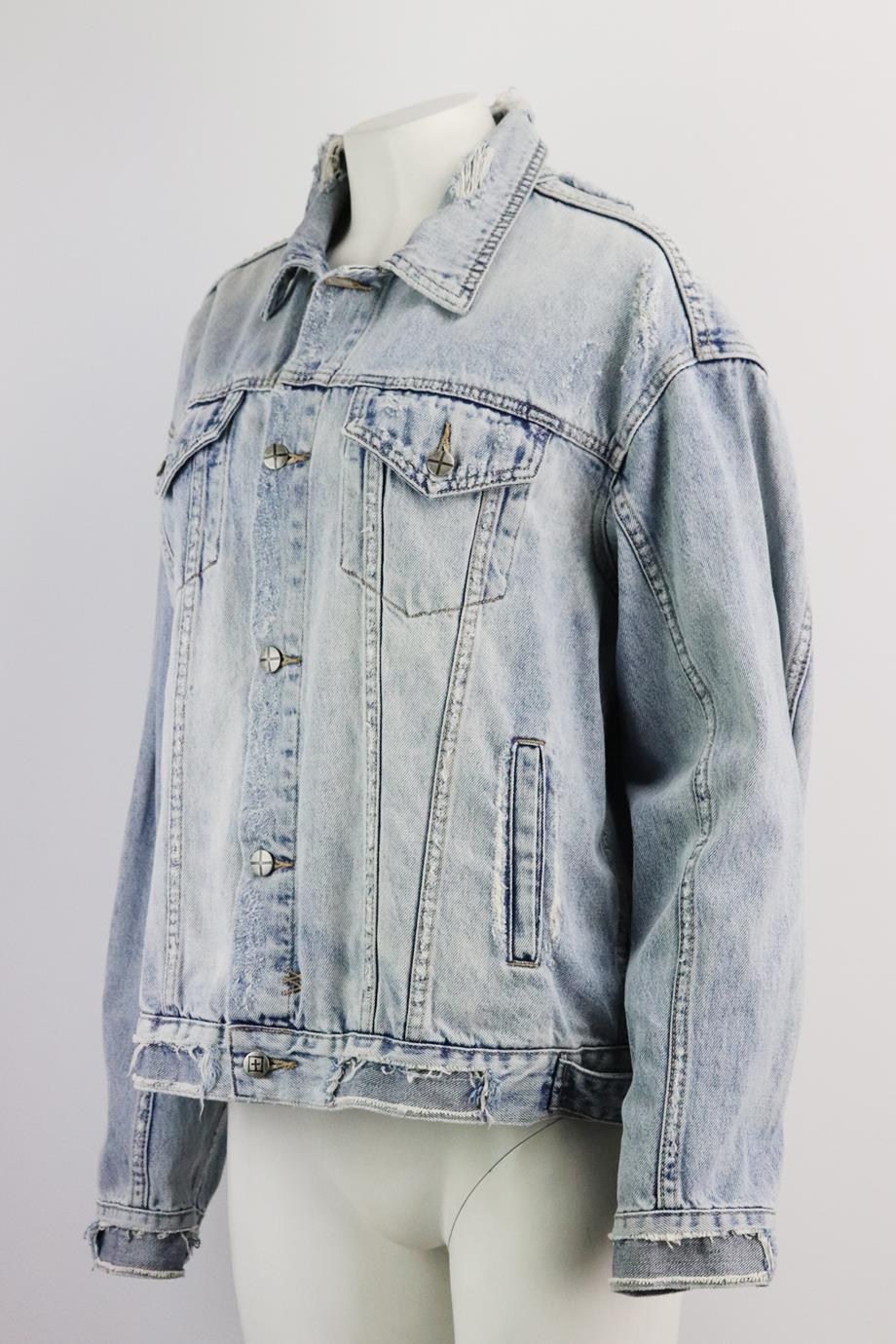 KSUBI OVERSIZED DISTRESSED DENIM JACKET MEDIUM - Image 3
