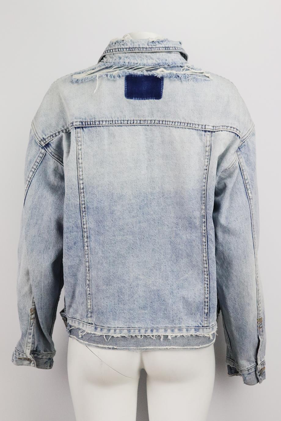 KSUBI OVERSIZED DISTRESSED DENIM JACKET MEDIUM - Image 4